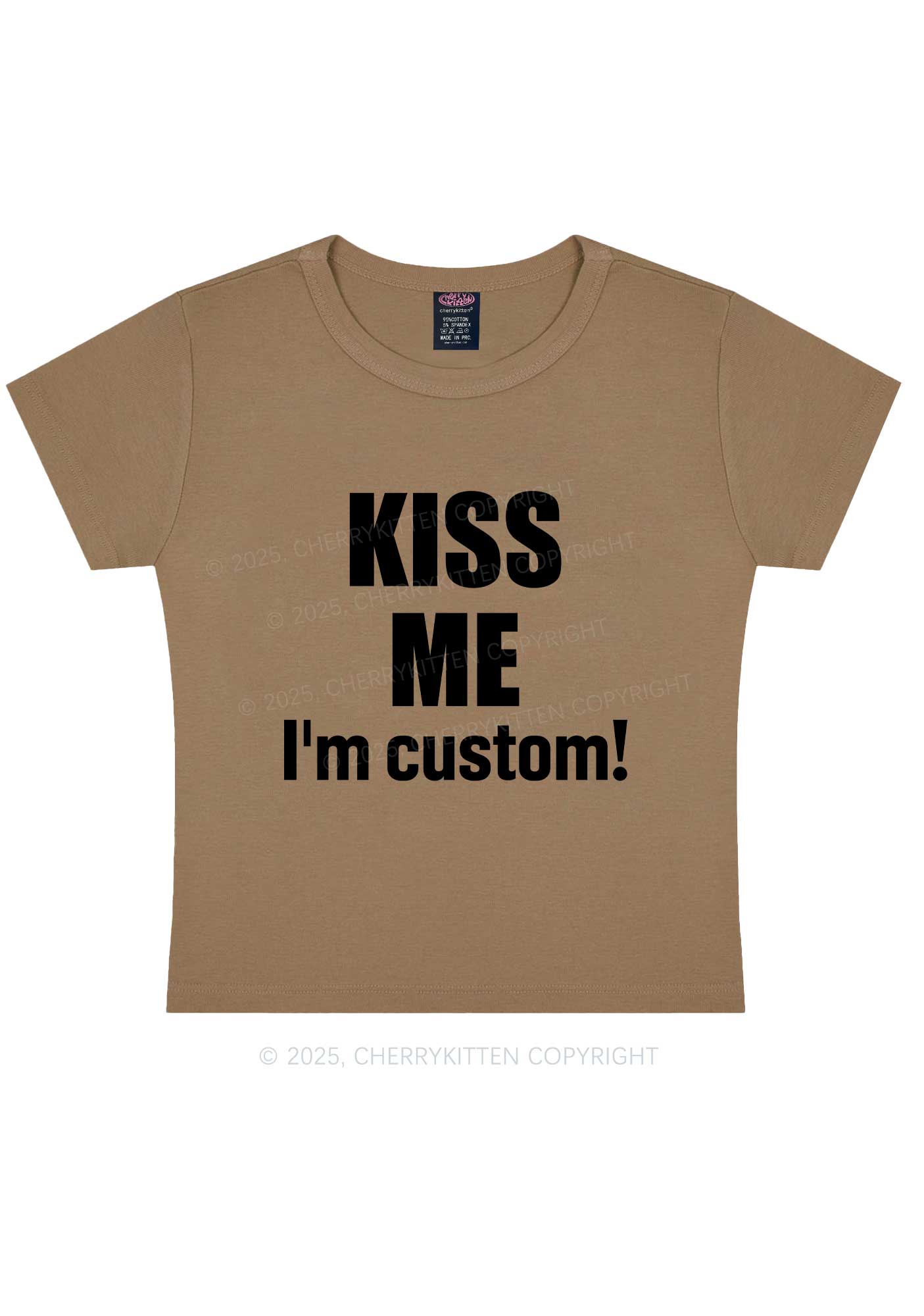 Kiss Me Im Custom Y2K Baby Tee Cherrykitten