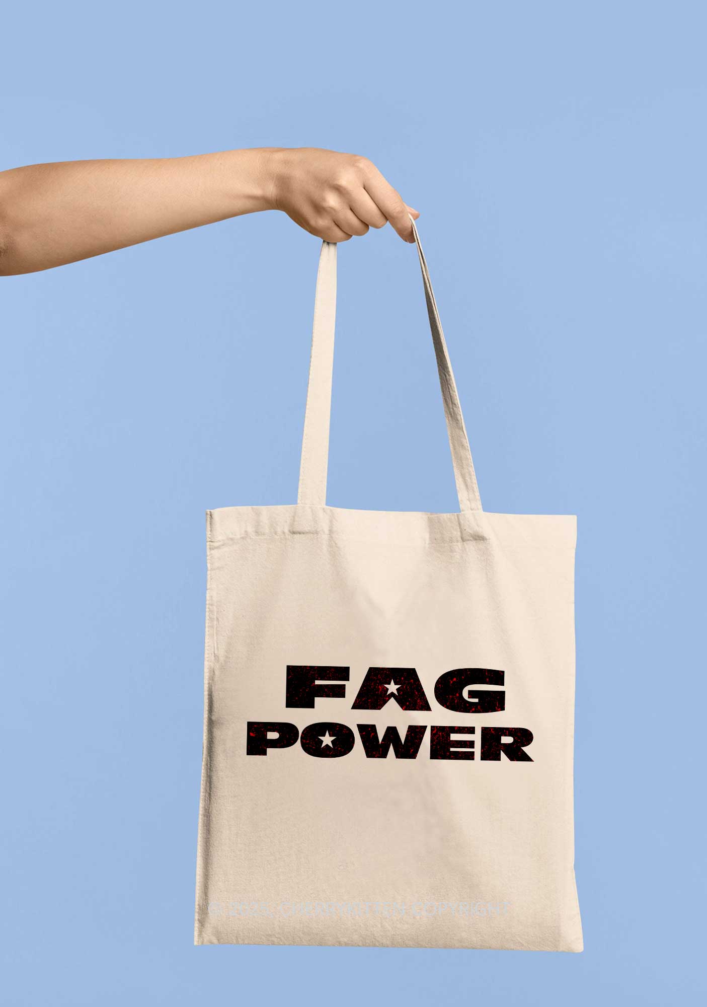 Fag Power Pride Y2K Canvas Tote Bag Cherrykitten
