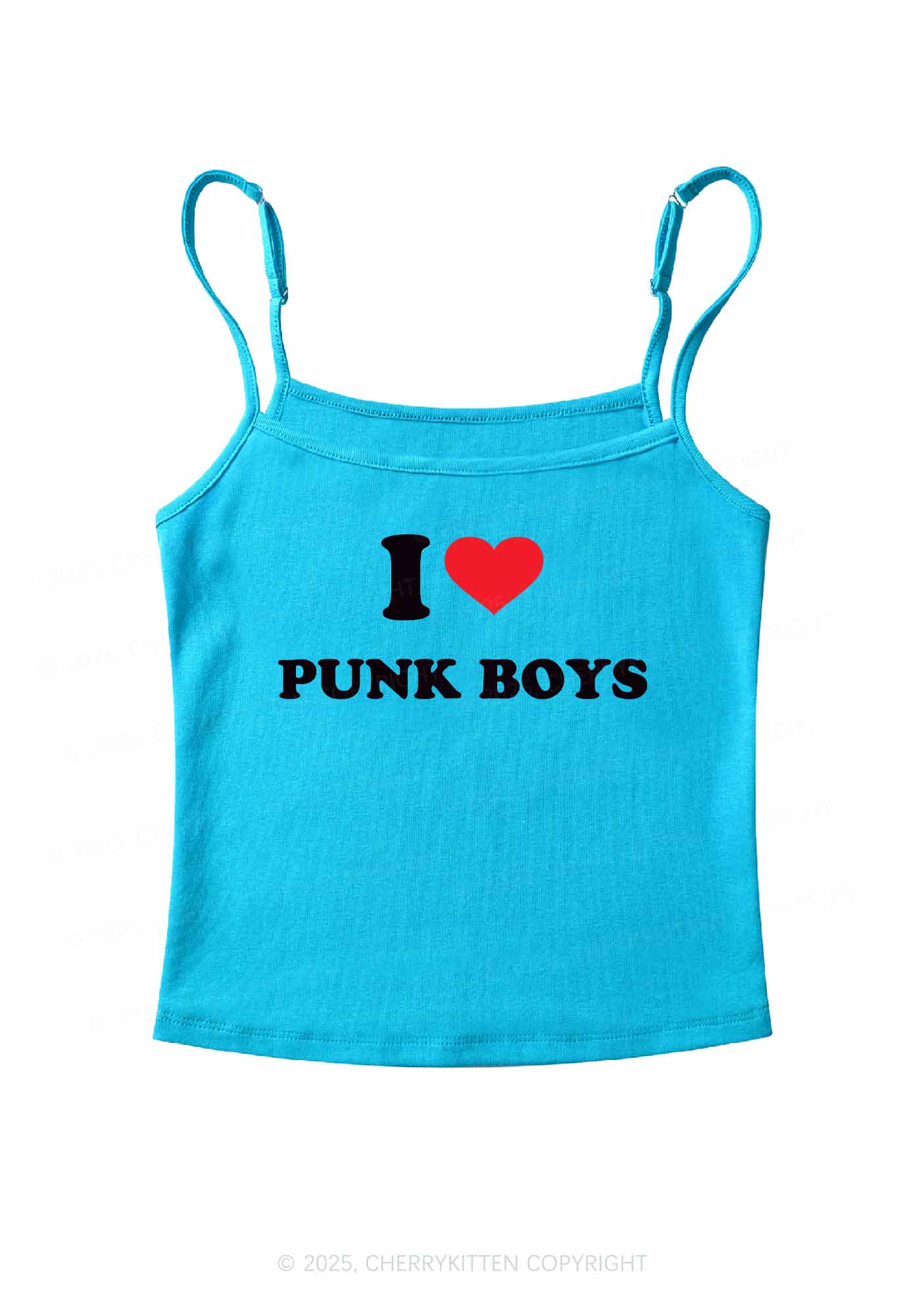 I Love Punk Boys Y2K Spaghetti Strap Cami Cherrykitten