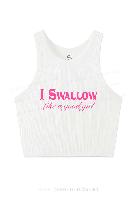 Swallow Like Good Gril Y2K Crop Tank Top Cherrykitten