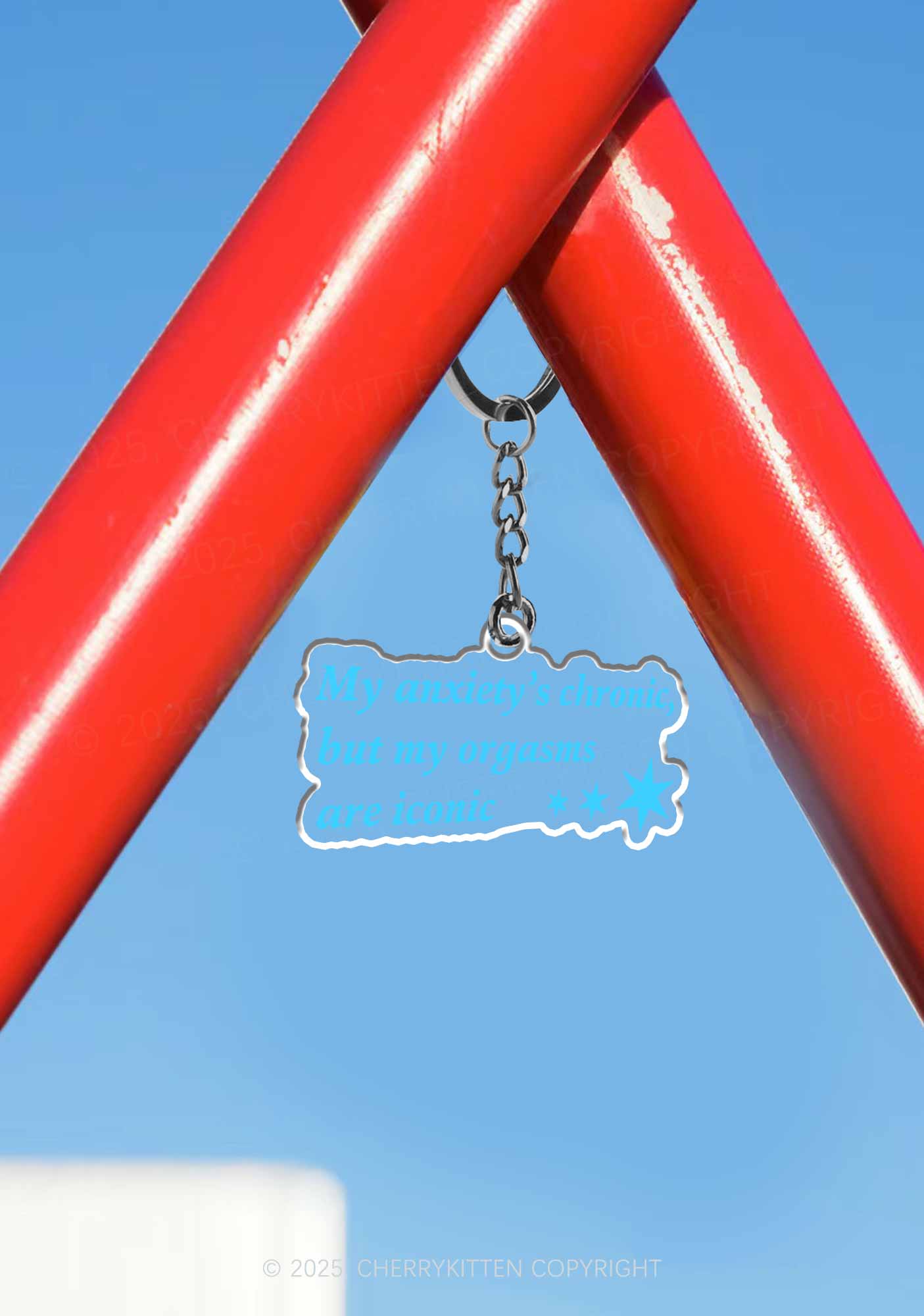 Anxiety Chronic 1Pc Y2K Keychain Cherrykitten