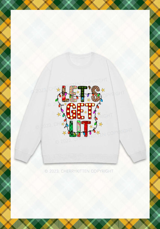 Let's Get Lit Christmas Y2K Sweatshirt Cherrykitten