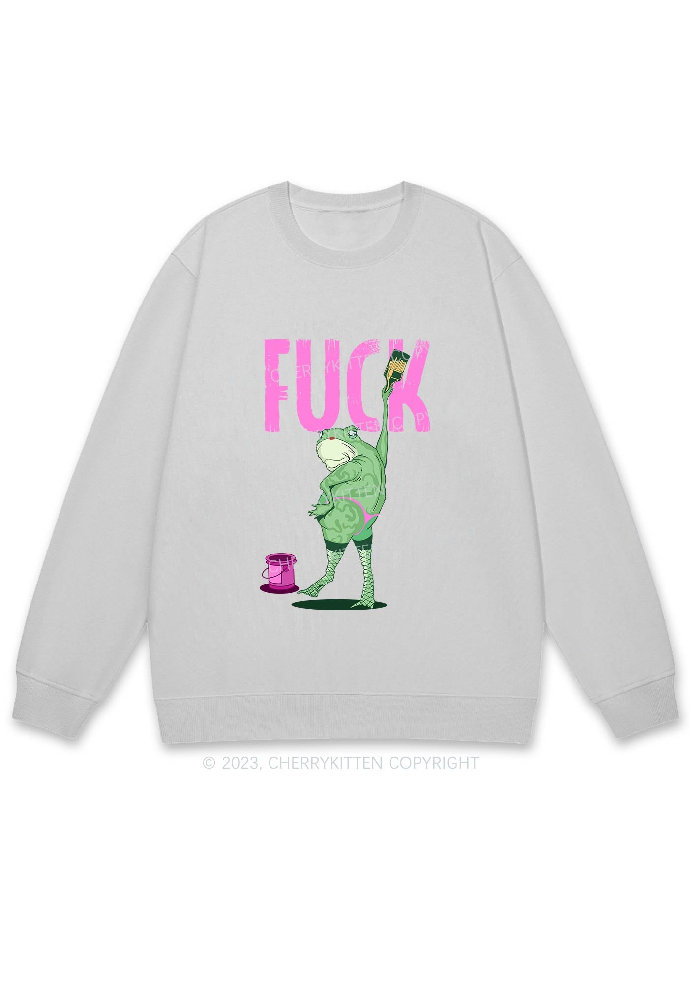 Frog Painting Fxck Y2K Sweatshirt Cherrykitten