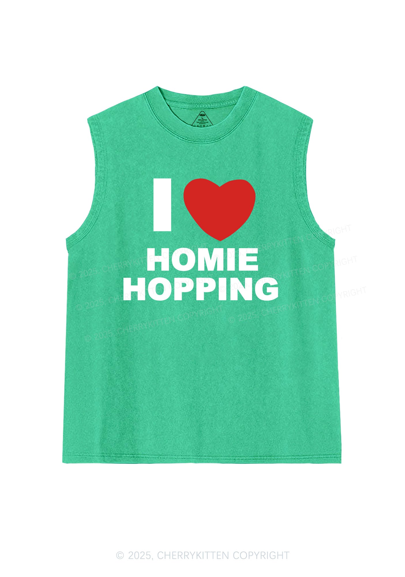 I Love Homie Hopping Y2K Washed Muscle Tank Cherrykitten
