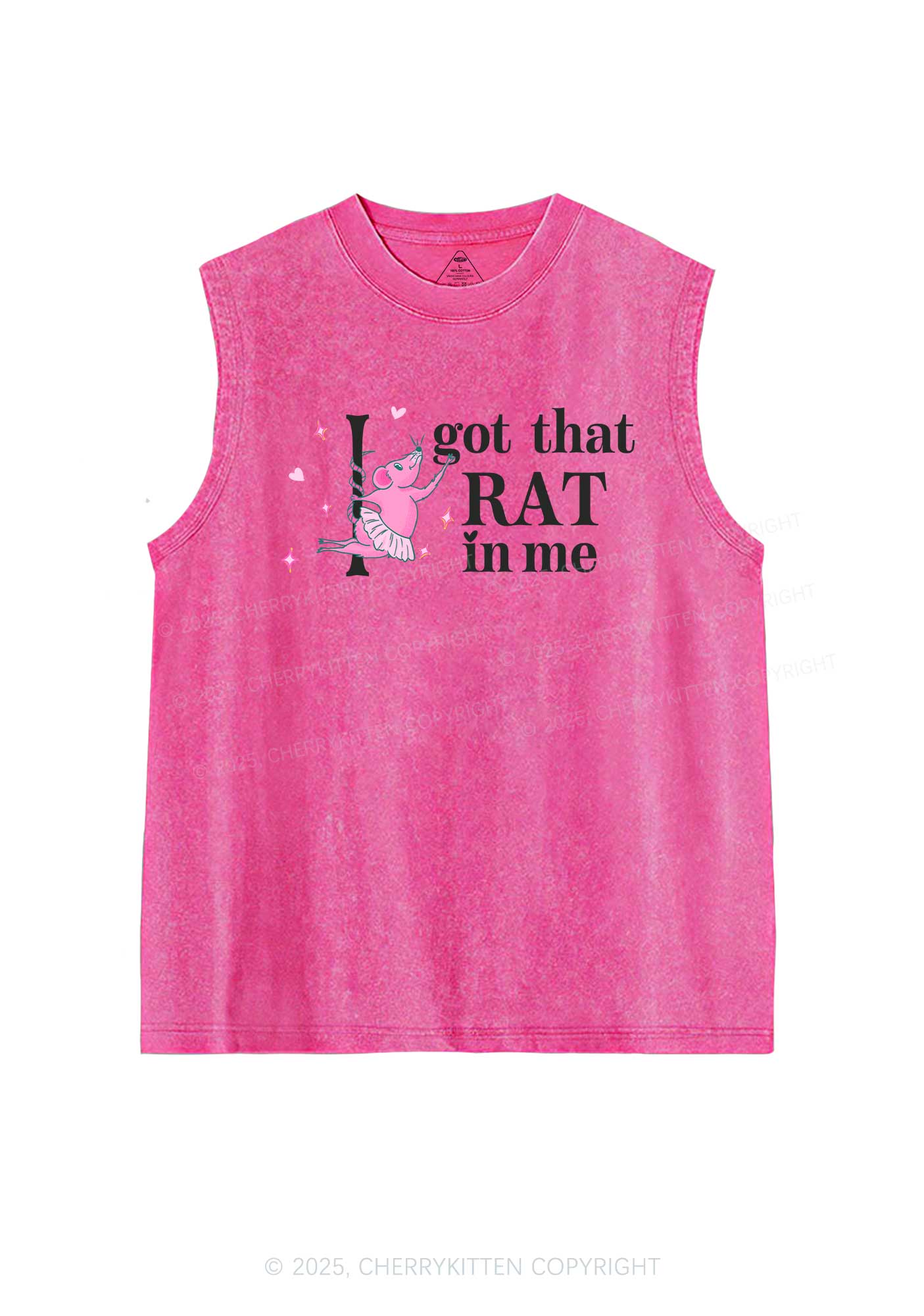 Got Rat In Me Y2K Washed Muscle Tank Cherrykitten
