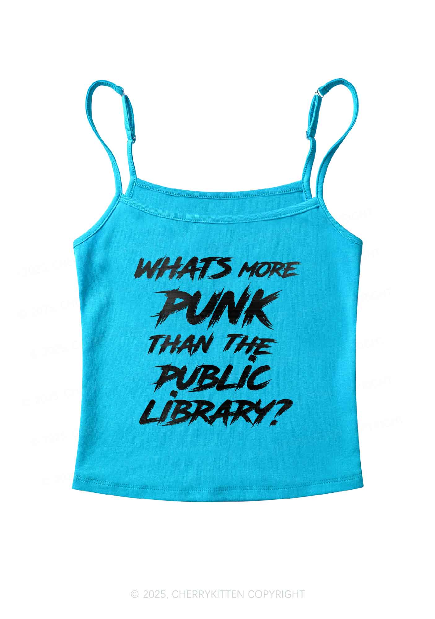 Punk Than Public Library Y2K Spaghetti Strap Cami Cherrykitten