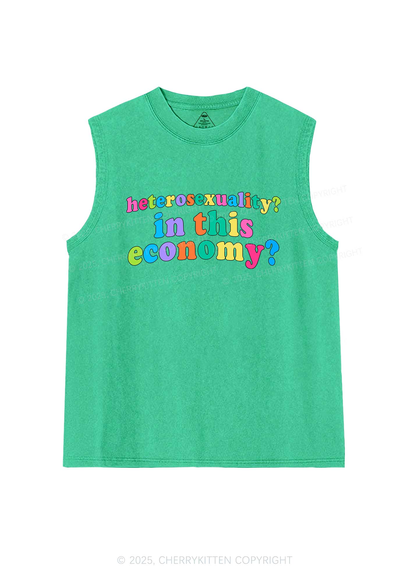 Heterosexuality In This Economy Pride Y2K Washed Muscle Tank Cherrykitten