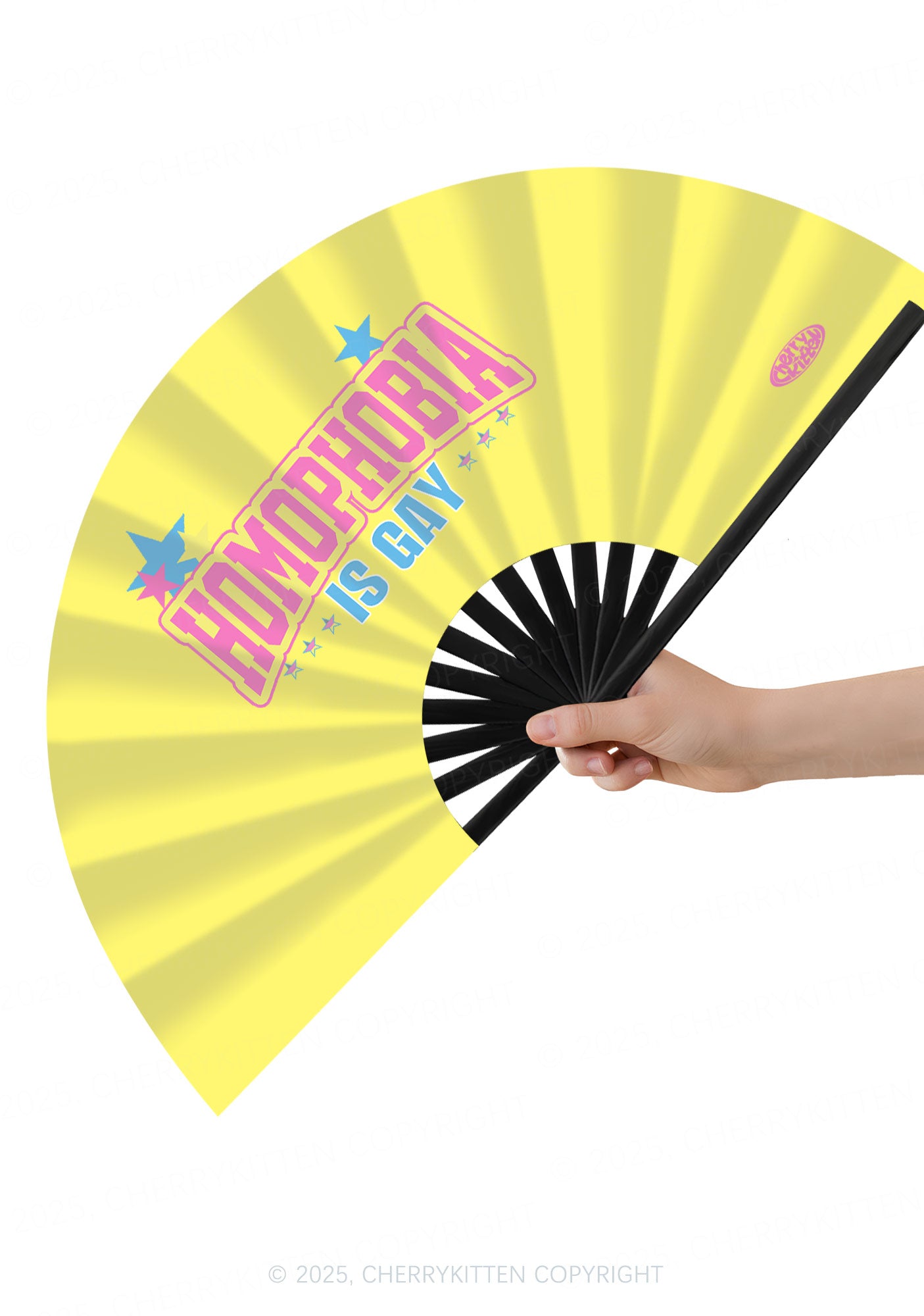 Homophobia Is Gay Pride Y2K Rave Hand Fan Cherrykitten