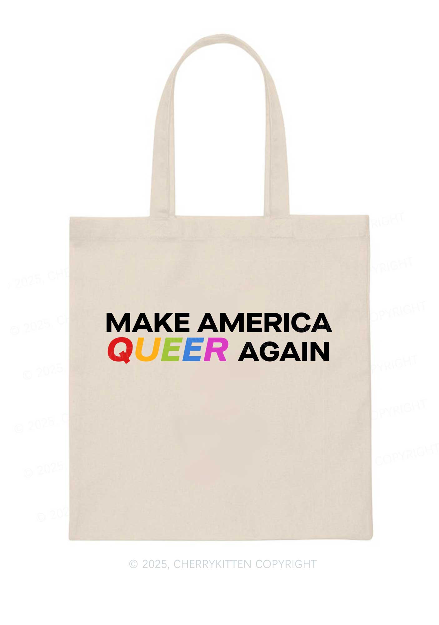 Make America Queer Again Pride Y2K Canvas Tote Bag Cherrykitten