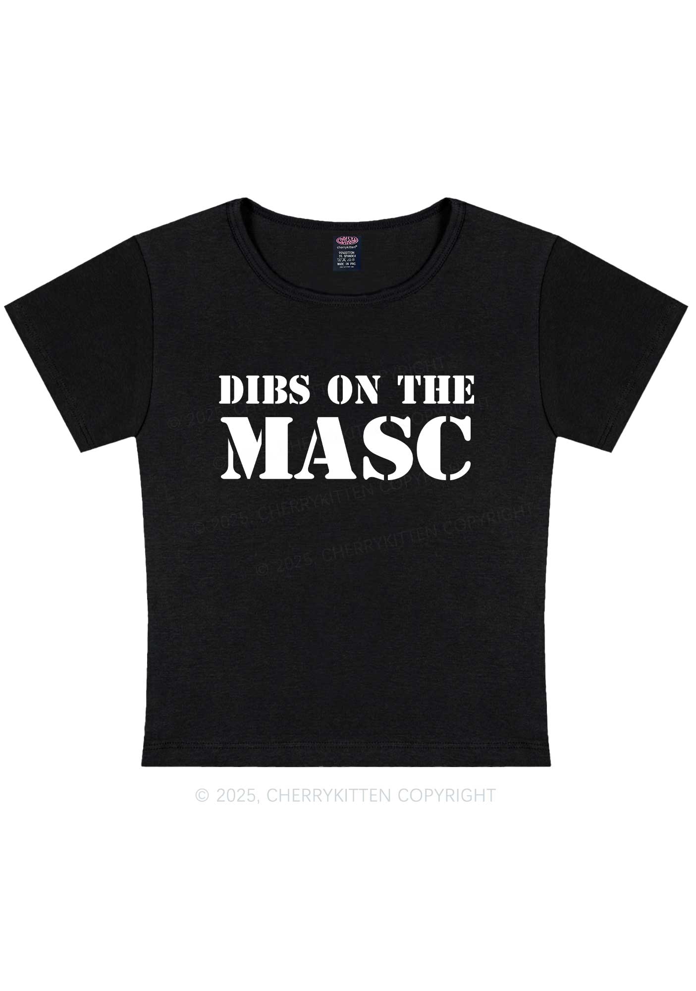 Dibs On The Masc Pride Y2K Baby Tee Cherrykitten