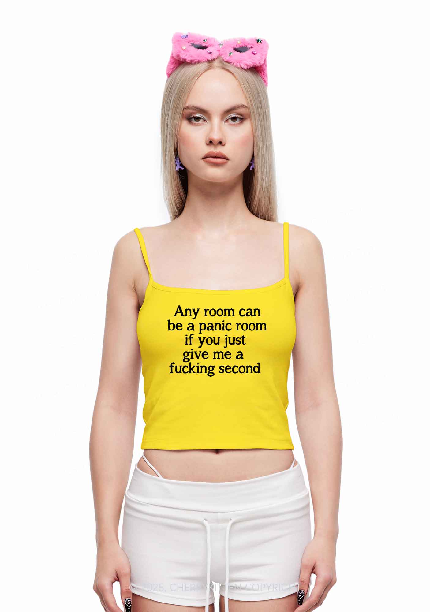 Any Room Can Be Panic Y2K Spaghetti Strap Cami Cherrykitten