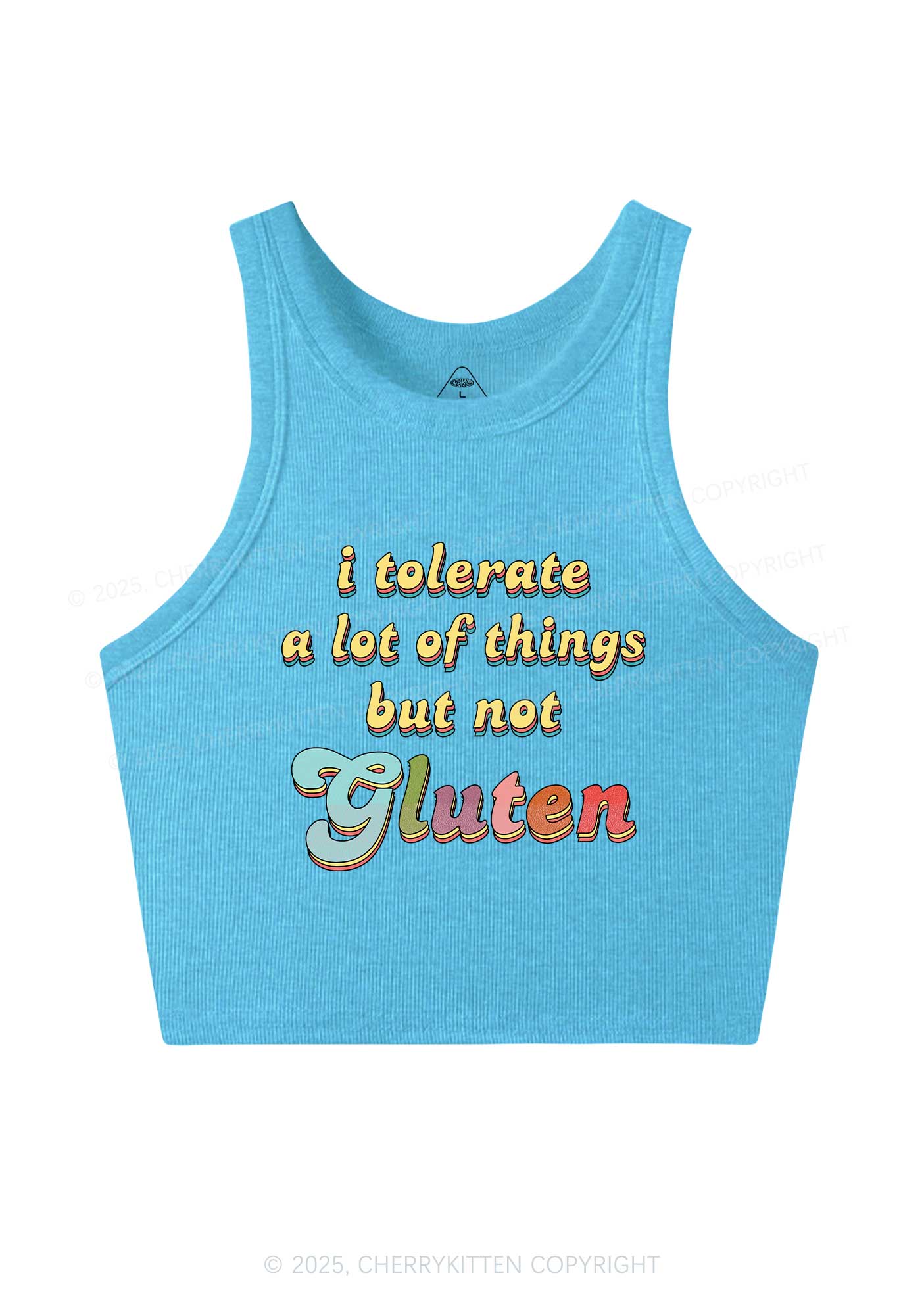 Tolerate Gluten Y2K Crop Tank Top Cherrykitten