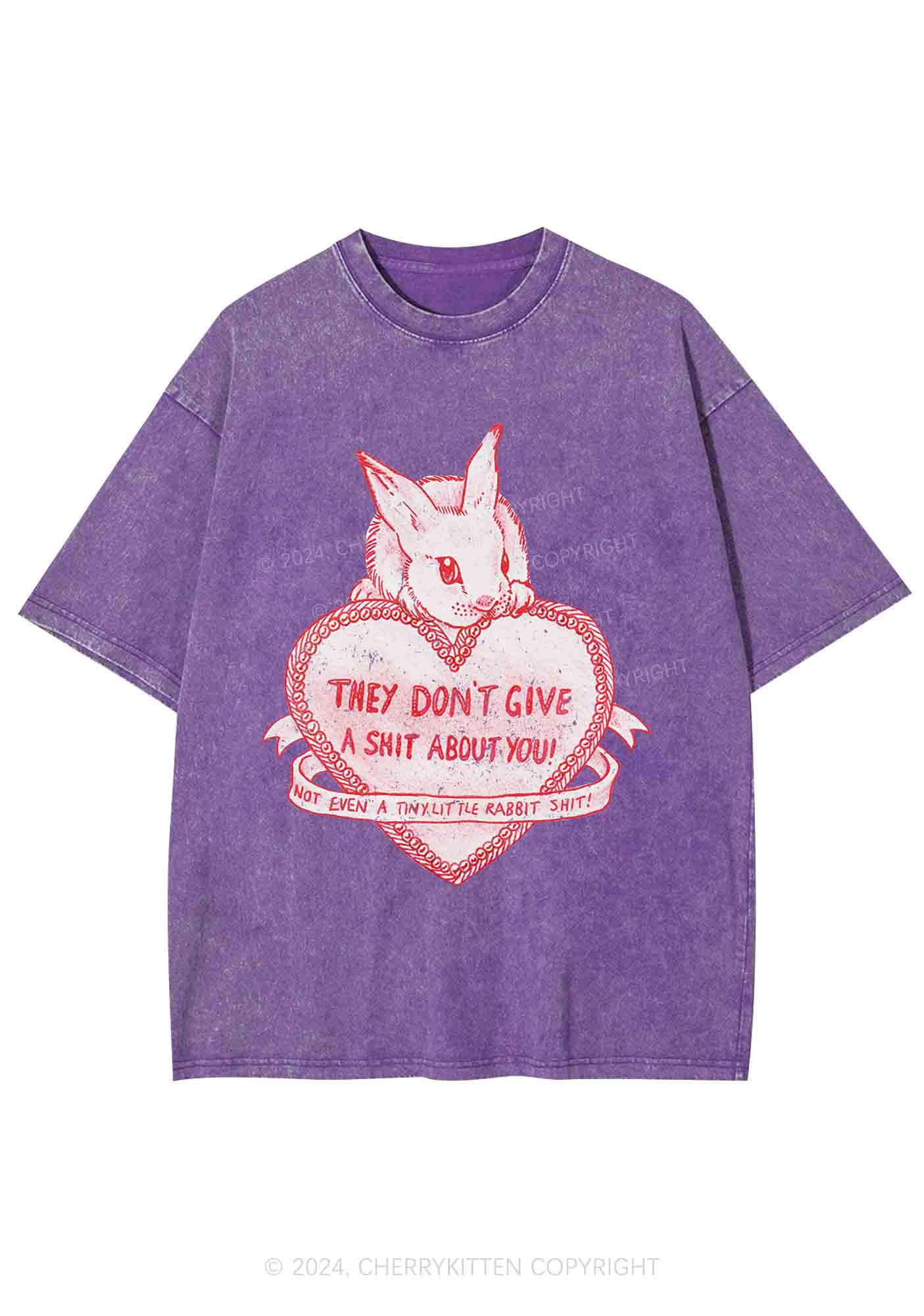 They Don't Give A Shxt About You Y2K Washed Tee Cherrykitten