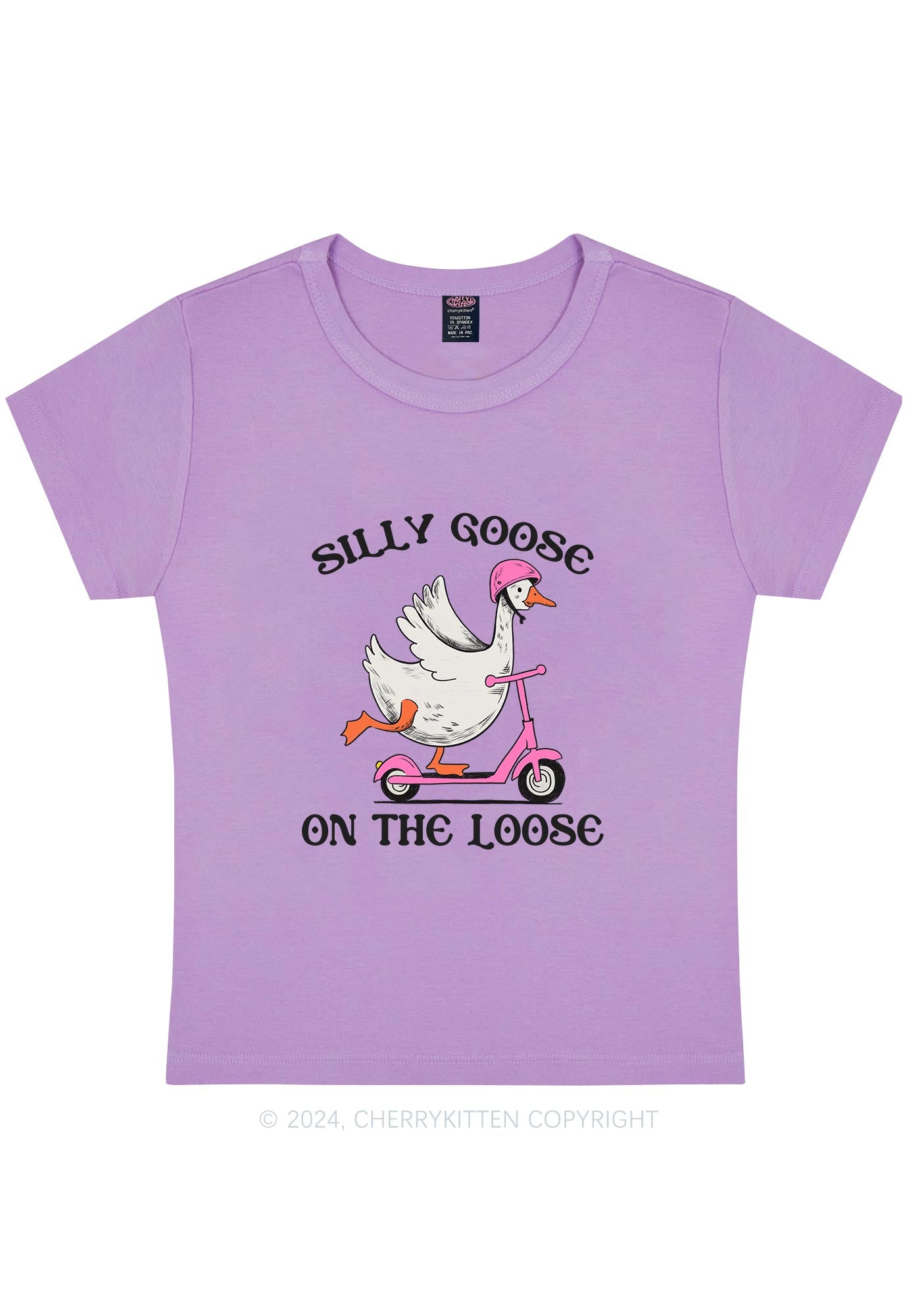 Silly Goose On the Loose Y2K Baby Tee Cherrykitten
