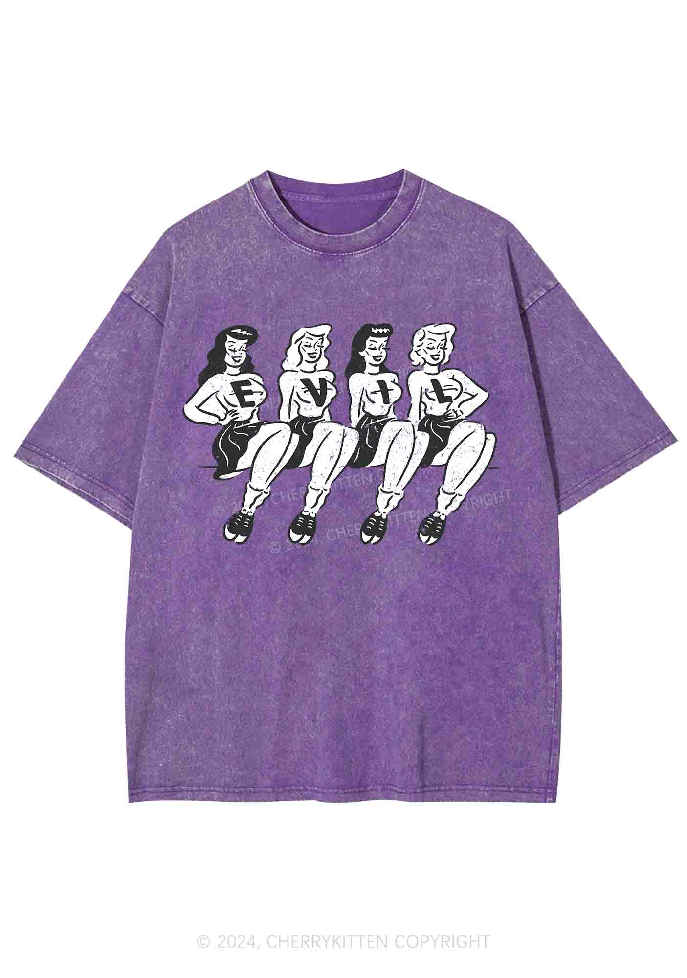Four Girls Evil Y2K Washed Tee Cherrykitten