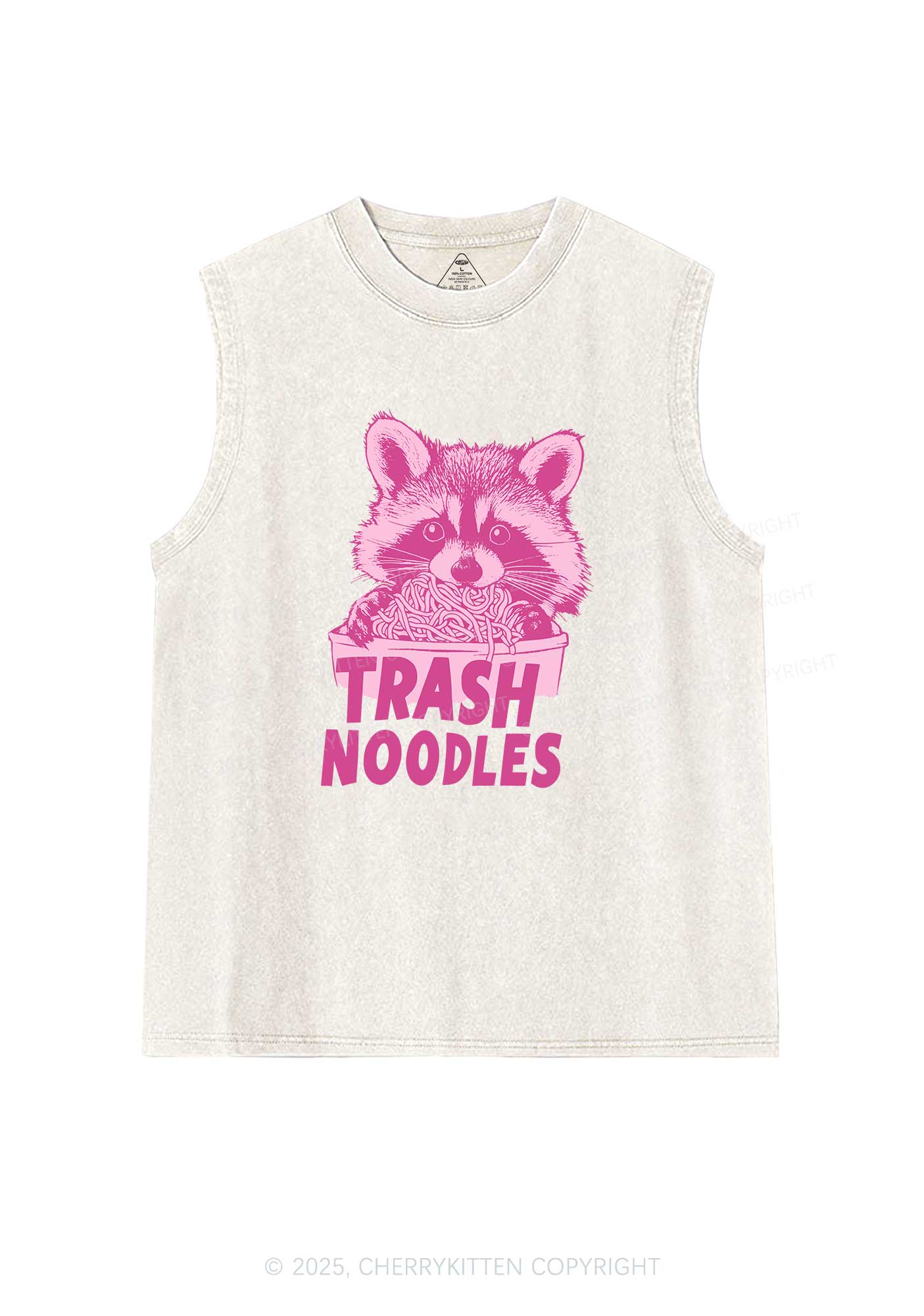 Raccoon Trash Noodles Y2K Washed Muscle Tank Cherrykitten
