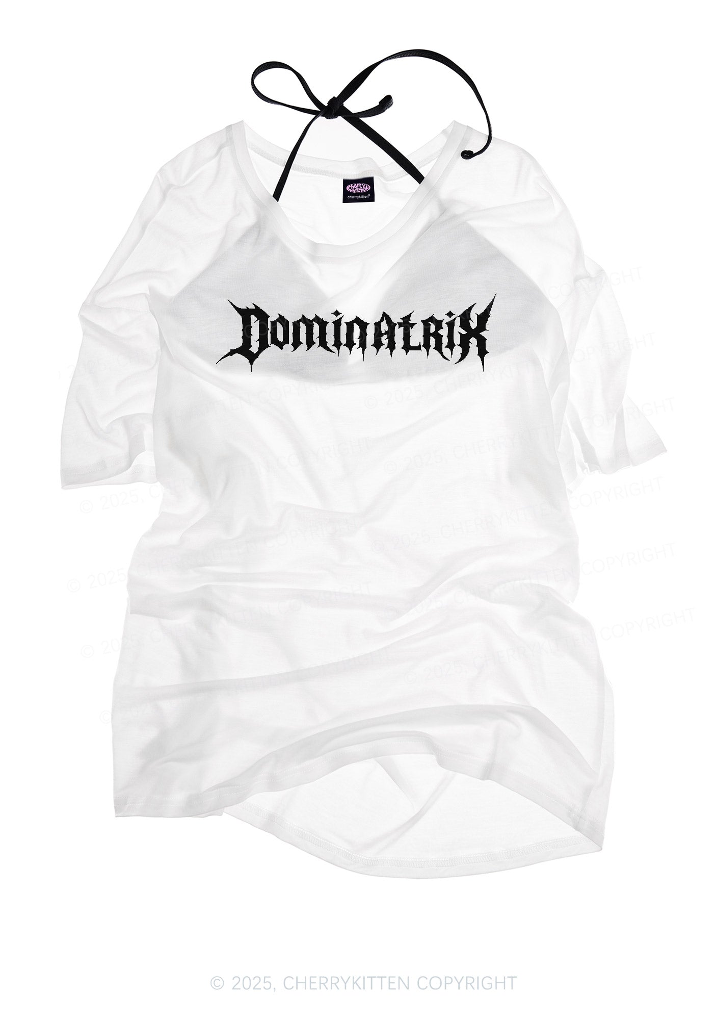 Dominatrix Y2K Sheer Boyfriend Tee Cherrykitten