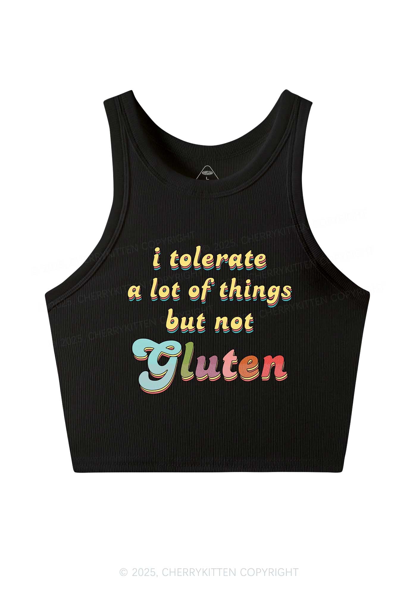 Tolerate Gluten Y2K Crop Tank Top Cherrykitten