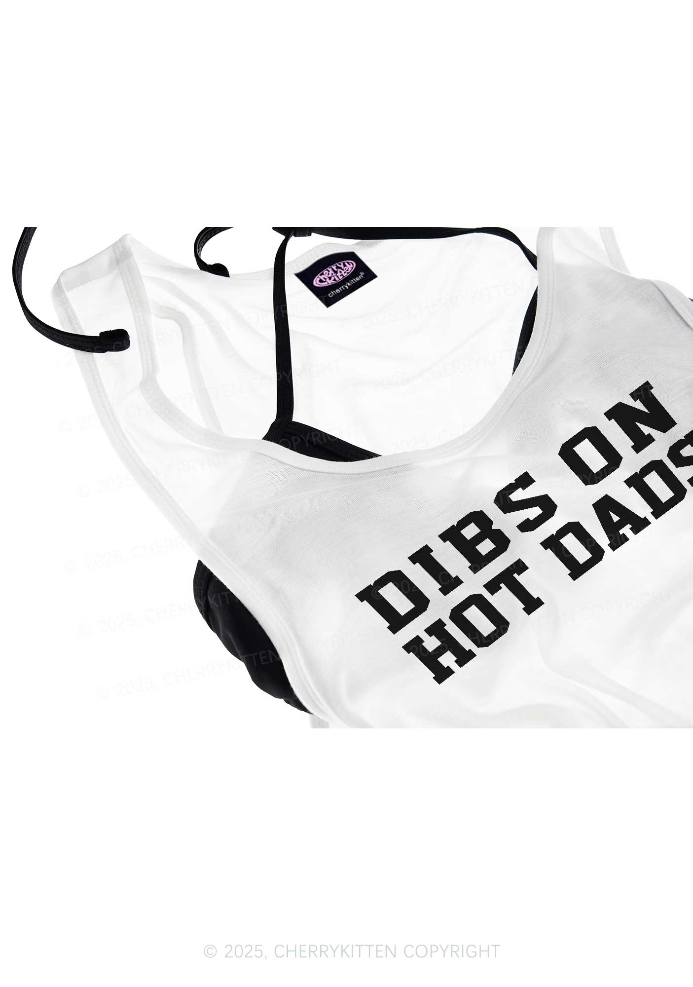Dibs On Hot Dads Y2K Sheer Boyfriend Tank Cherrykitten