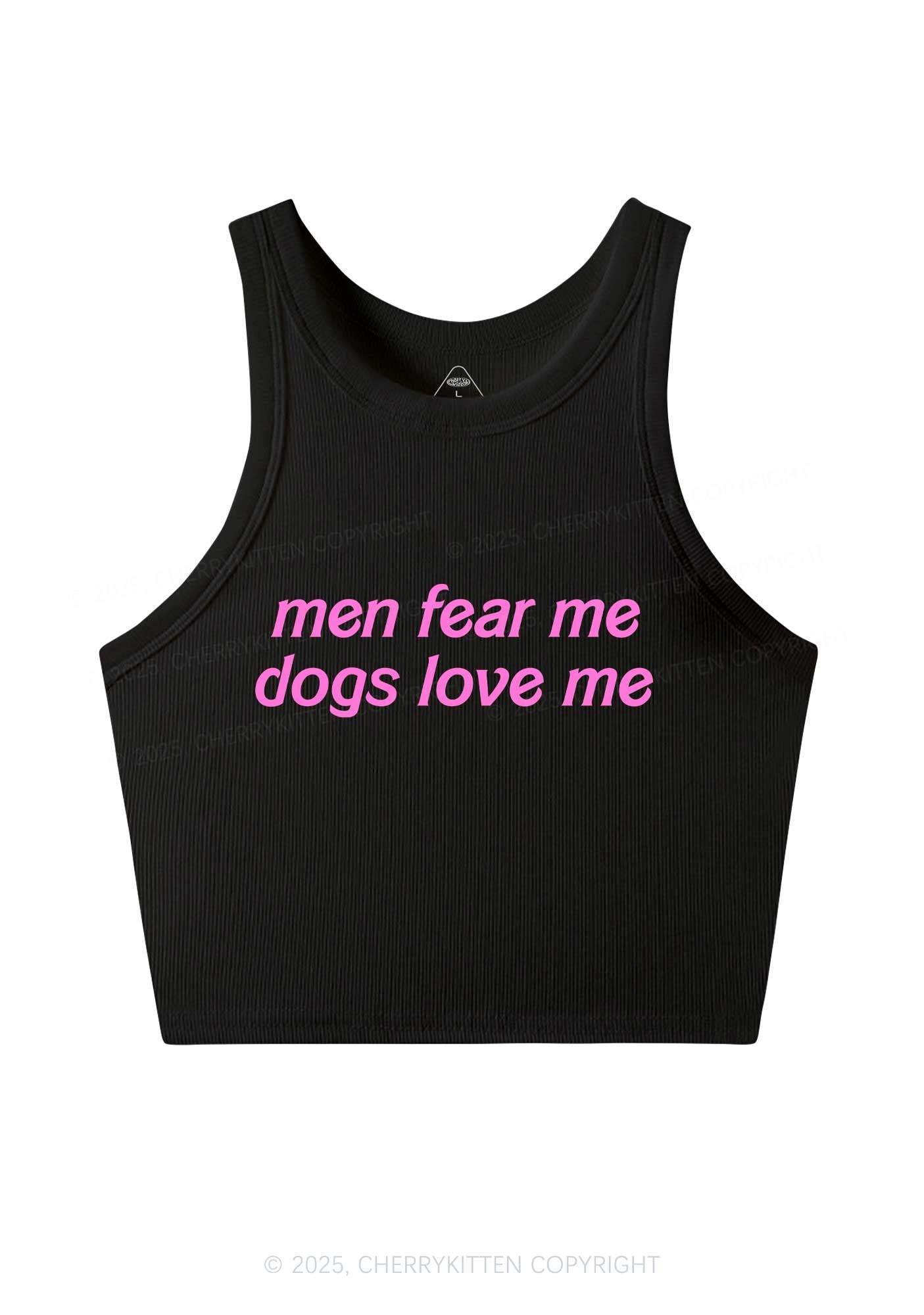 Men Fear Me Y2K Crop Tank Top Cherrykitten