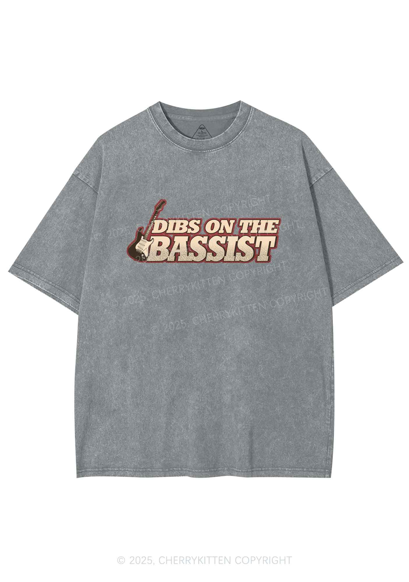 Dibs On The Bassist Y2K Shirts Washed Tee Cherrykitten