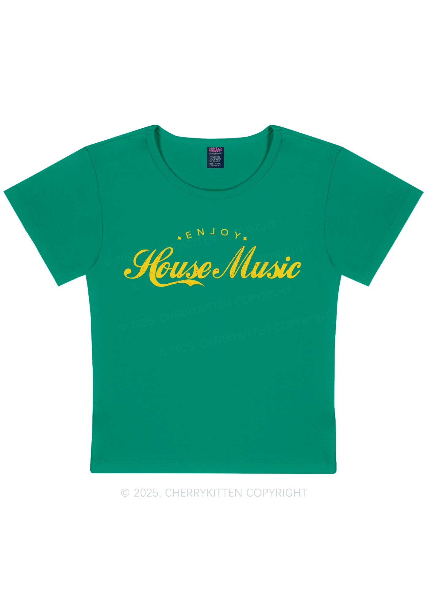 Enjoy House Music Y2K Baby Tee Cherrykitten