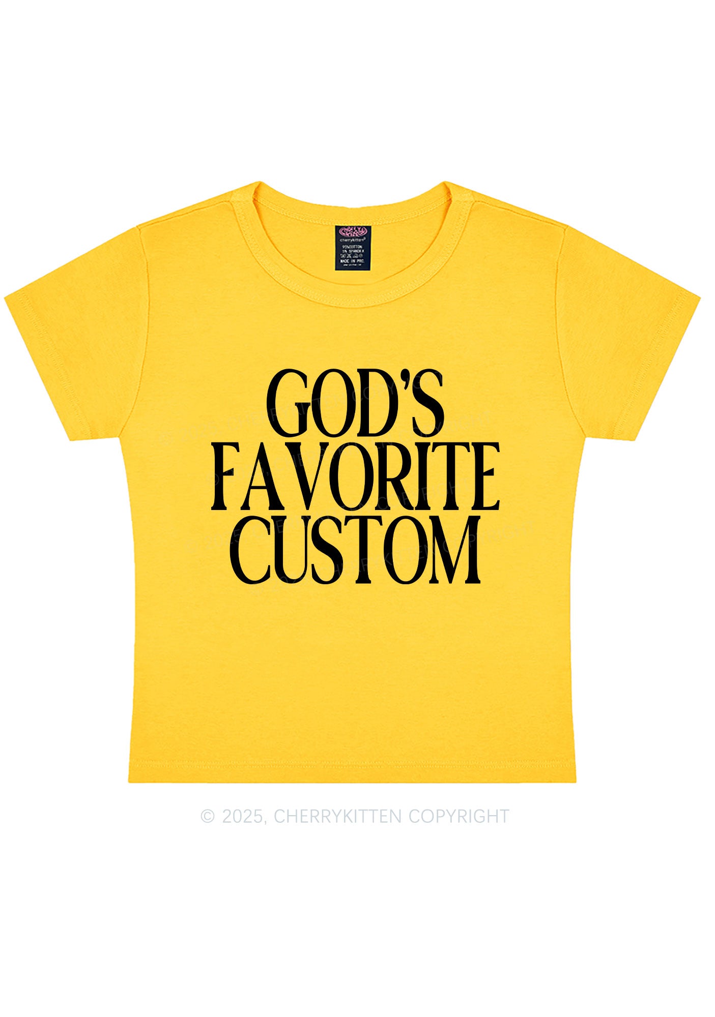 Gods Favorite Custom Y2K Baby Tee Cherrykitten