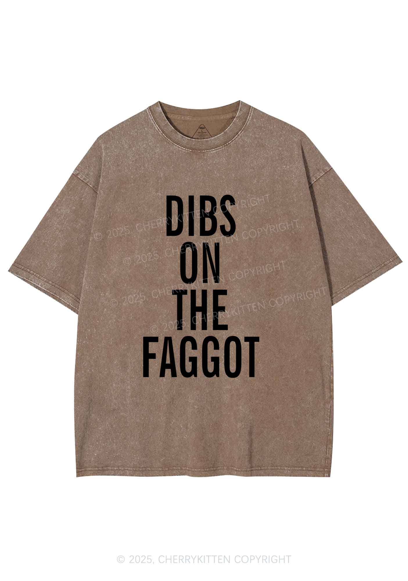 Dibs On The Faggot Pride Y2K Shirts Washed Tee Cherrykitten