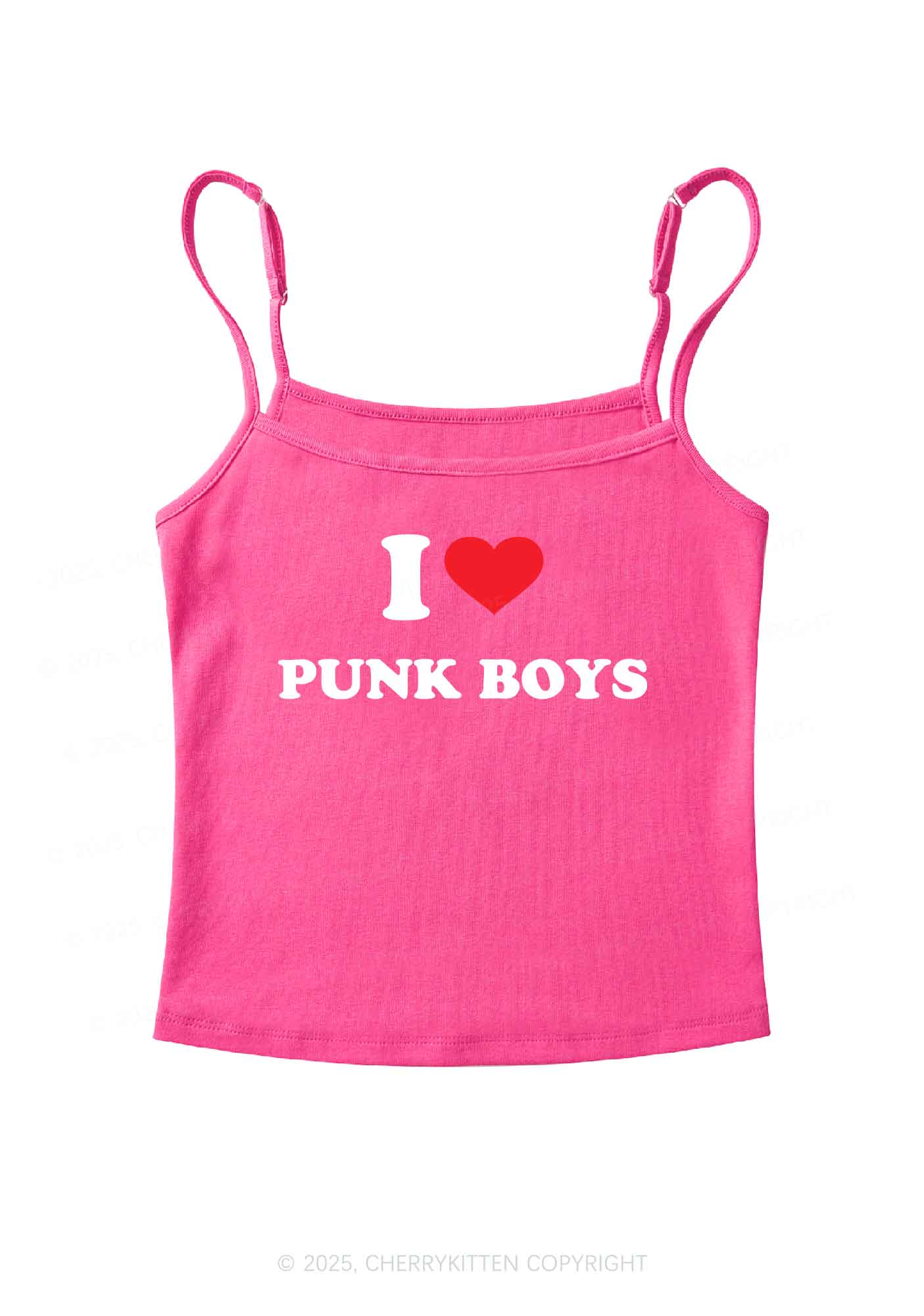 I Love Punk Boys Y2K Spaghetti Strap Cami Cherrykitten