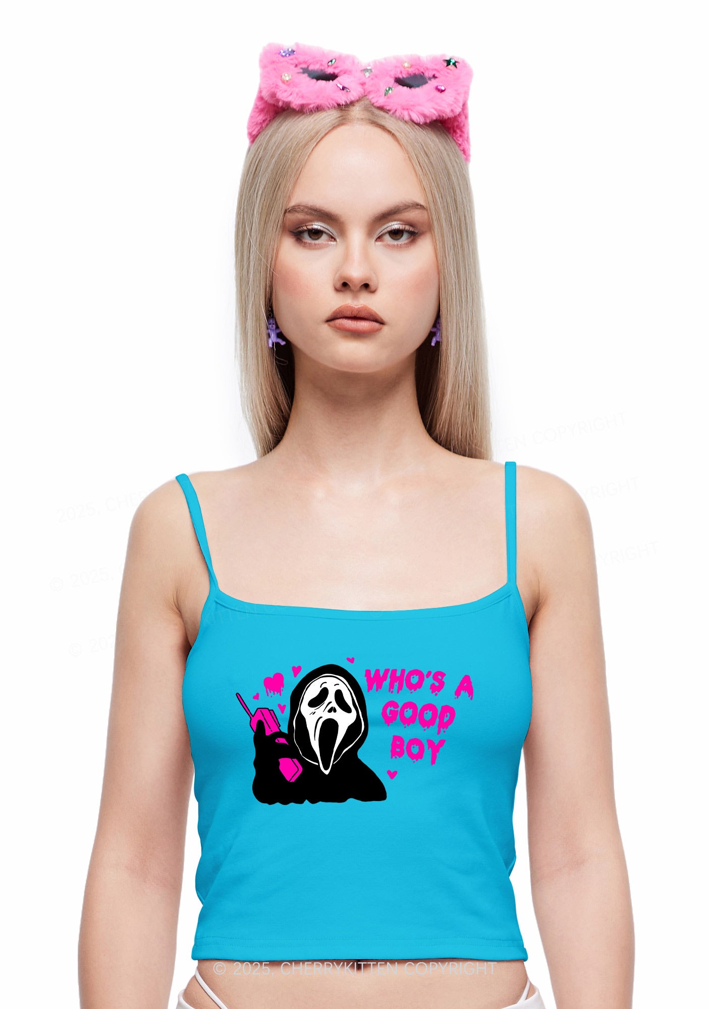 Halloween Whos Good Boy Y2K Spaghetti Strap Cami Cherrykitten