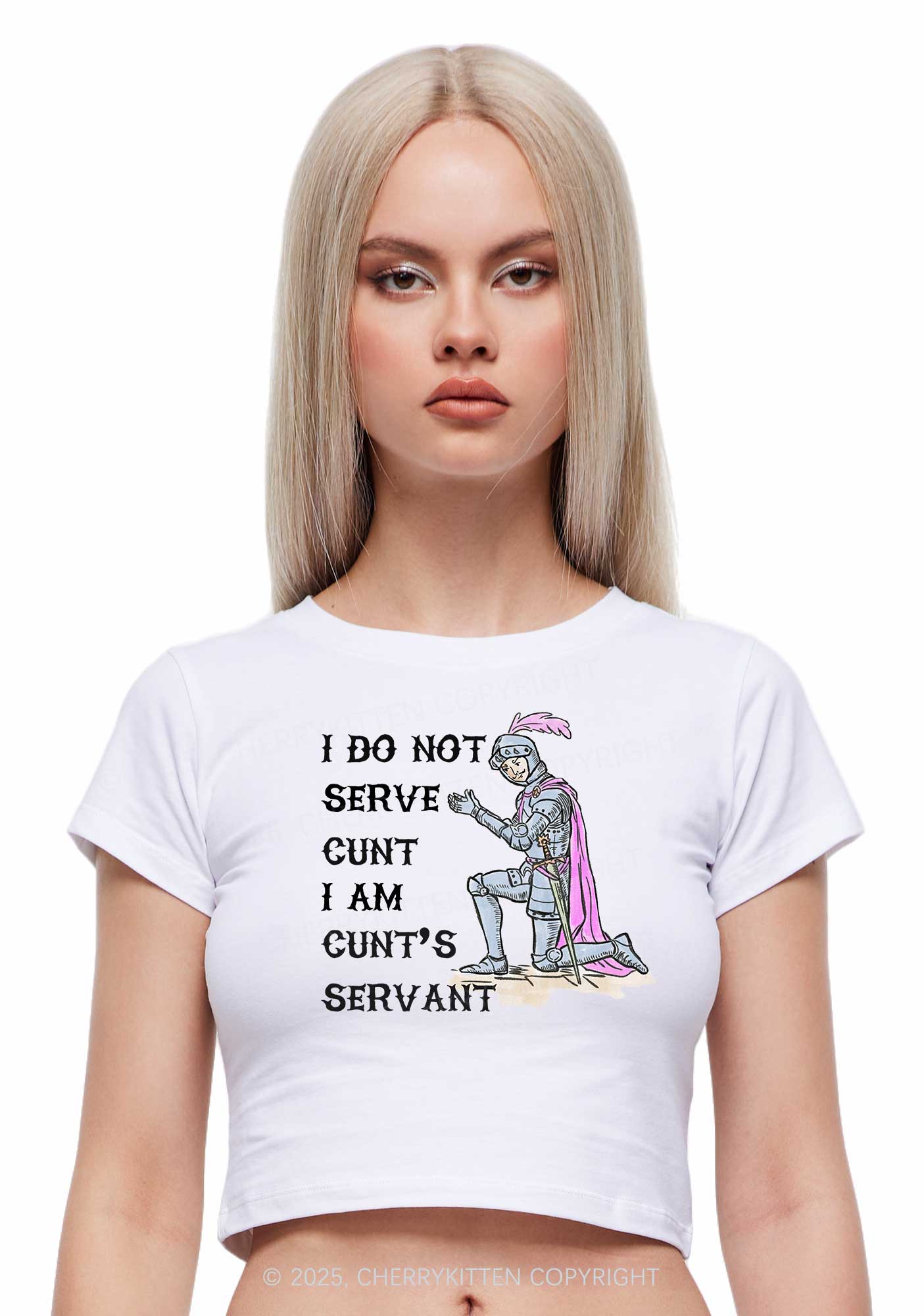 I Am Cxxt Servant Y2K Baby Tee Cherrykitten
