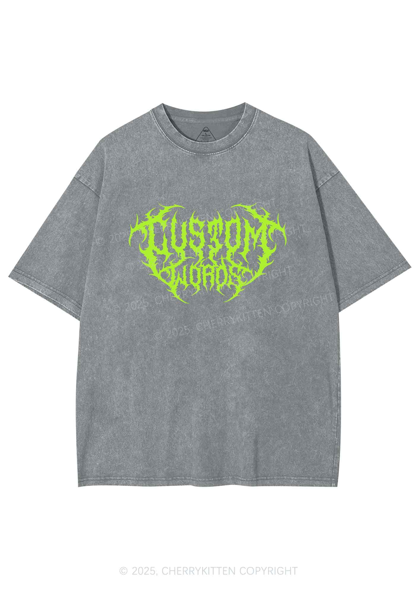 Custom Punk Words Y2K Shirts Washed Tee Cherrykitten