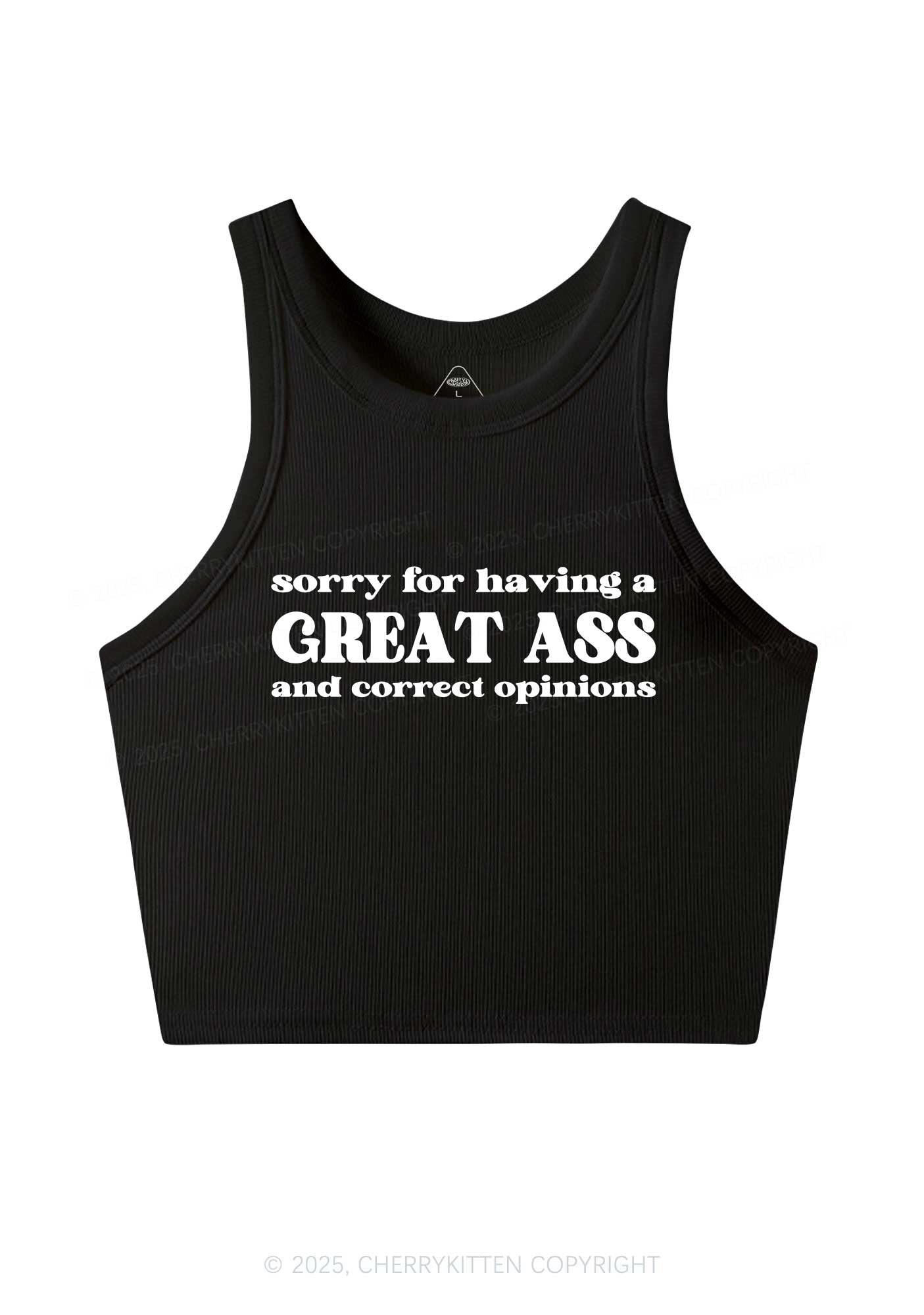 Sorry For Having Great Axx Y2K Crop Tank Top Cherrykitten