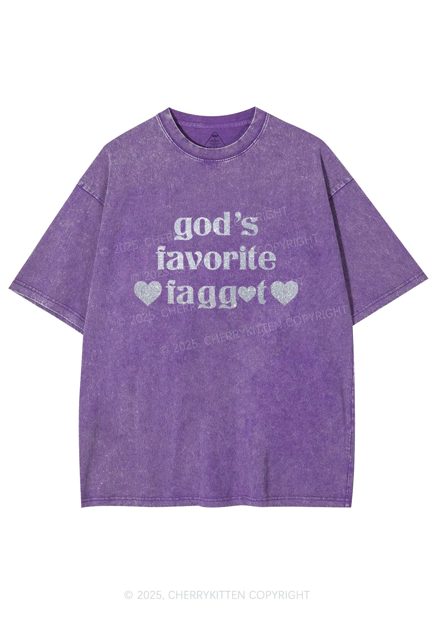 Glitter Gods Favorite Faggot Pride Y2K Shirts Washed Tee Cherrykitten