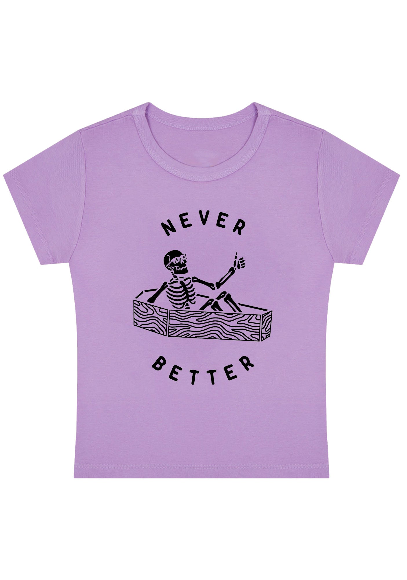 Halloween Never Better Skeleton Y2K Baby Tee