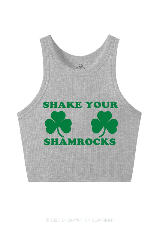Shake Your Shamrocks St Patricks Y2K Crop Tank Top Cherrykitten