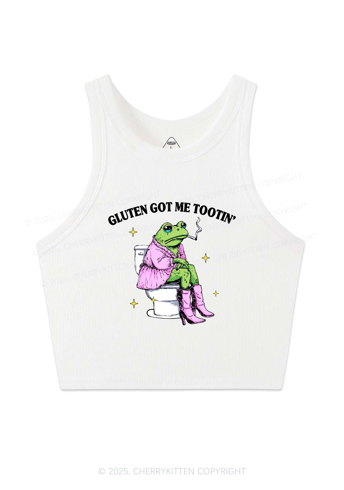 Gluten Got Me Tootin Y2K Crop Tank Top Cherrykitten