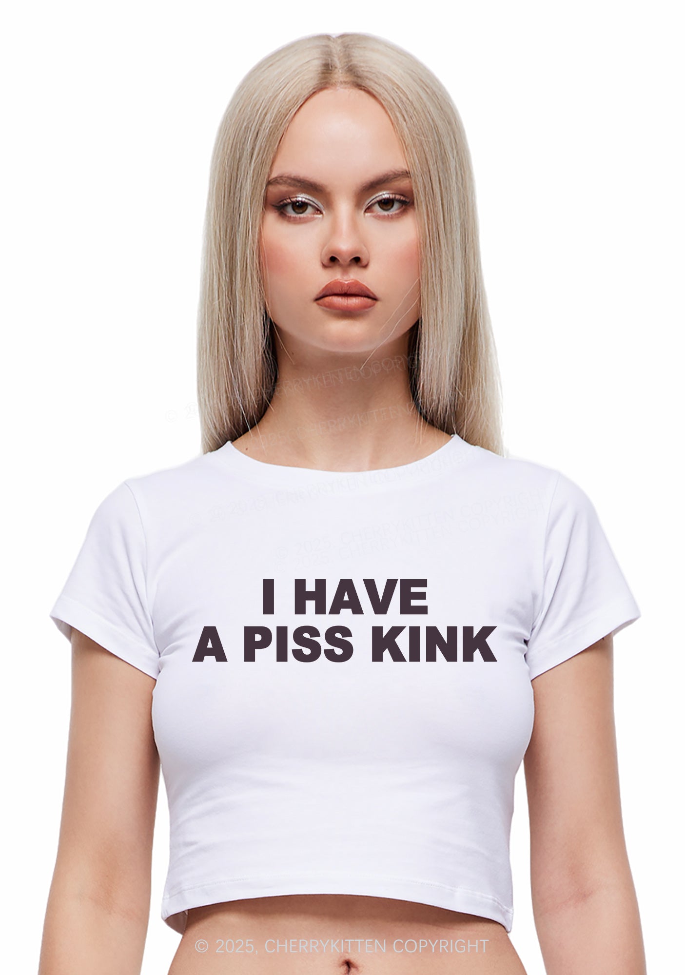 Piss Kink Y2K Baby Tee Cherrykitten