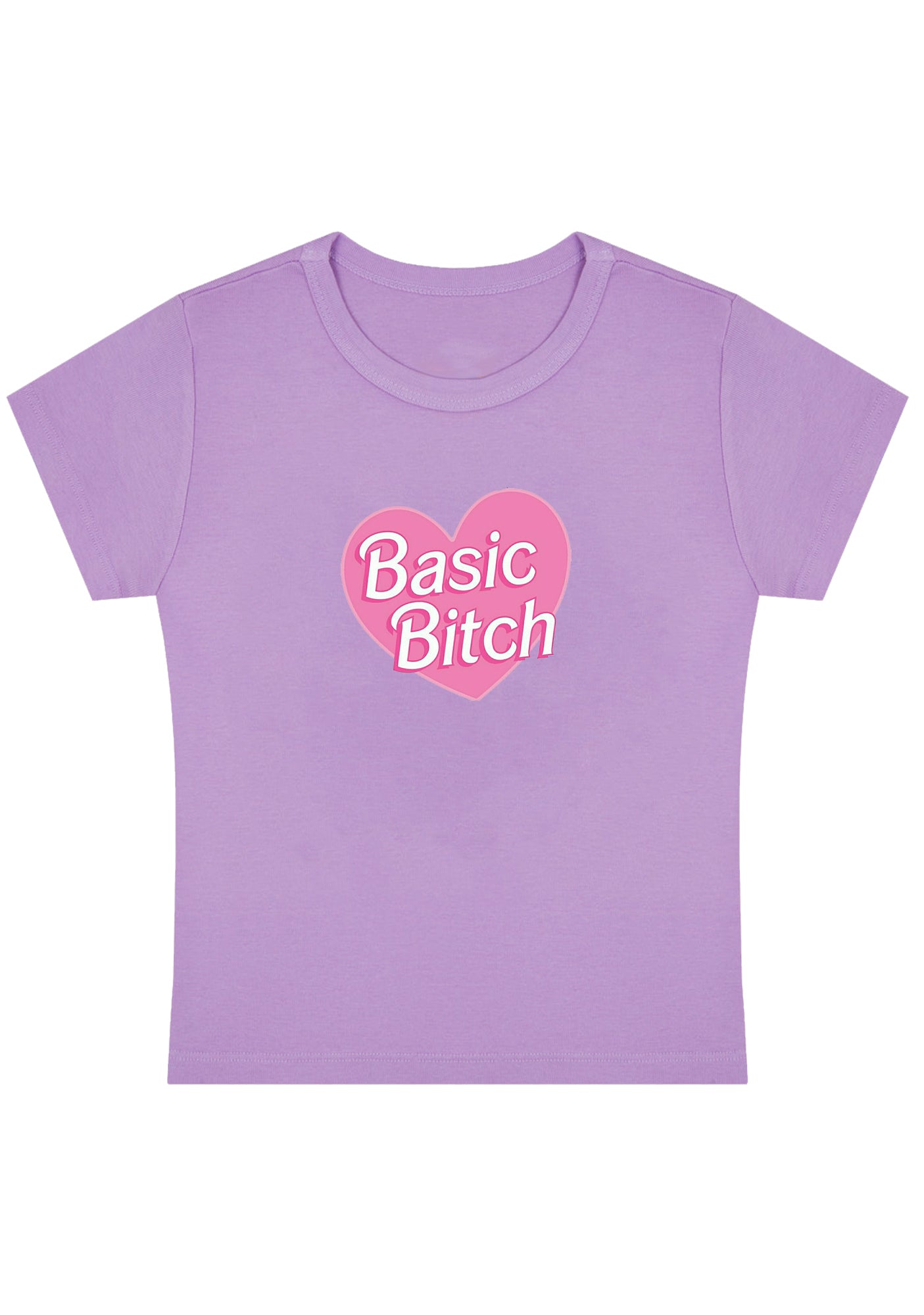 Curvy Basic Bxtch Heart Baby Tee