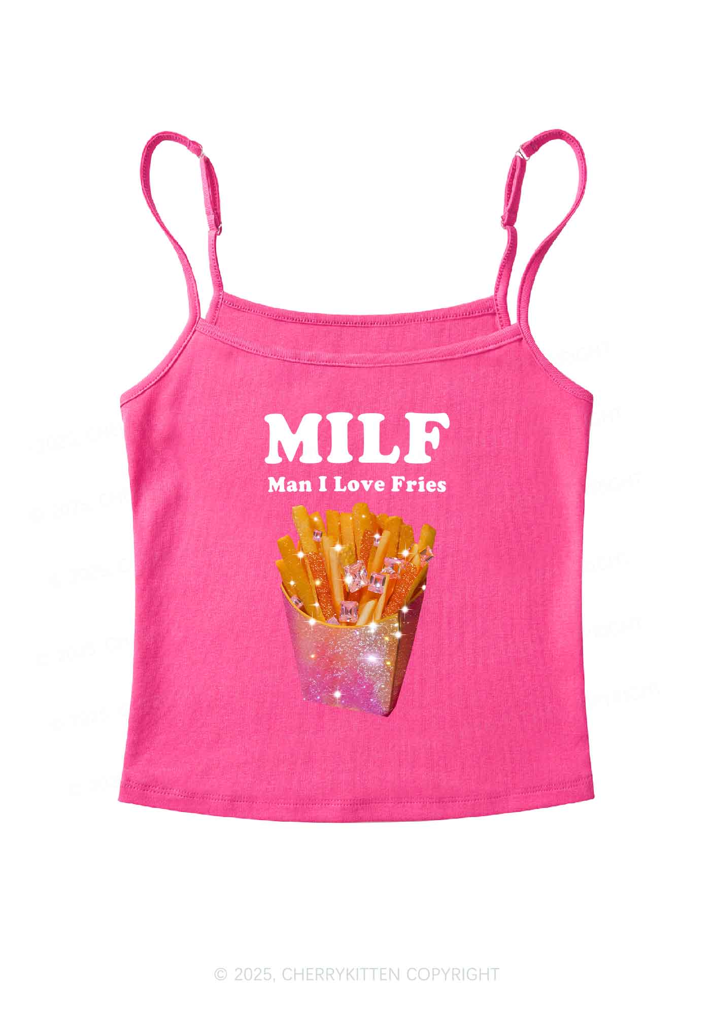 Man I Love Fries Y2K Spaghetti Strap Cami Cherrykitten