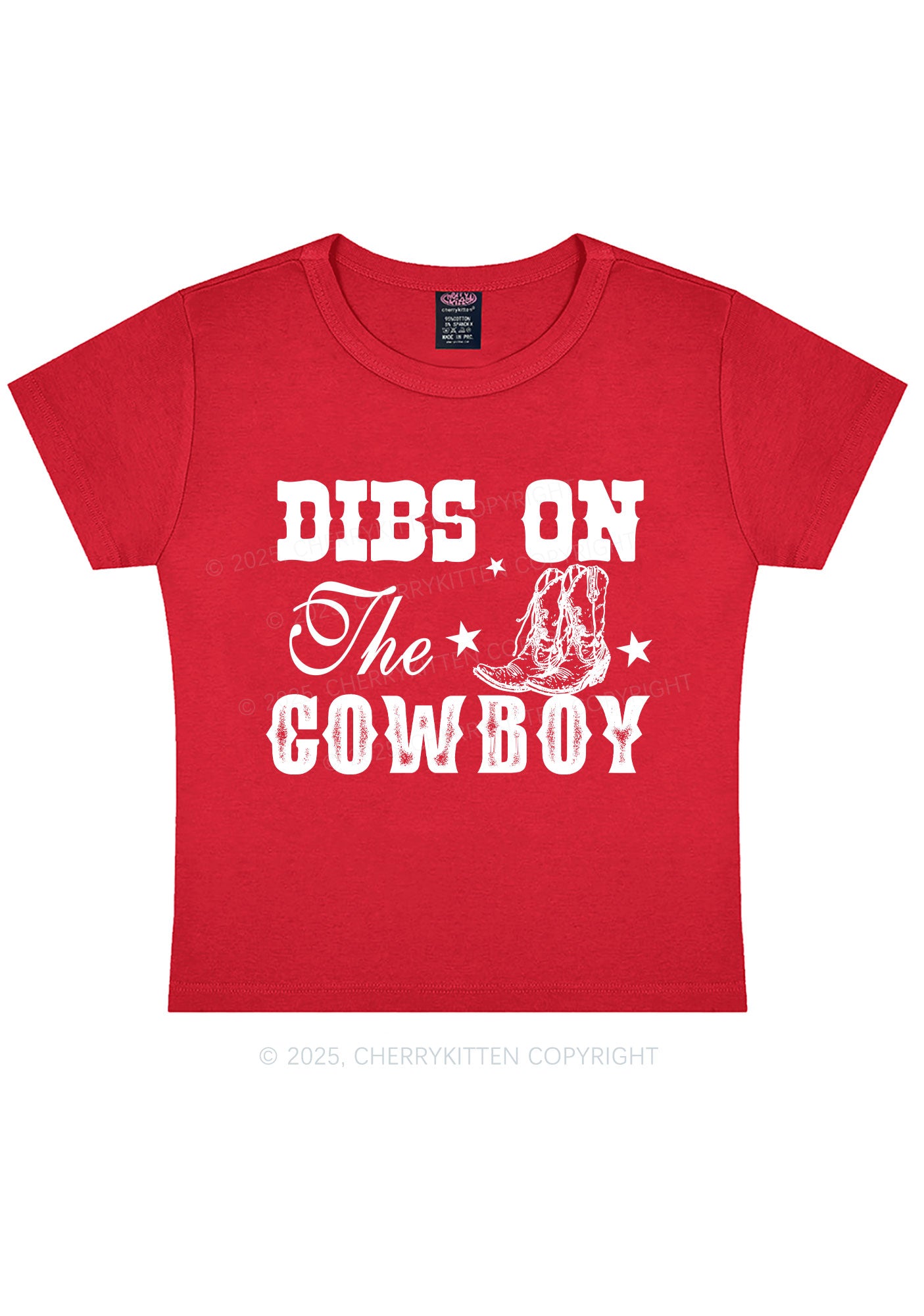 Dibs On The Cowboy Y2K Baby Tee Cherrykitten