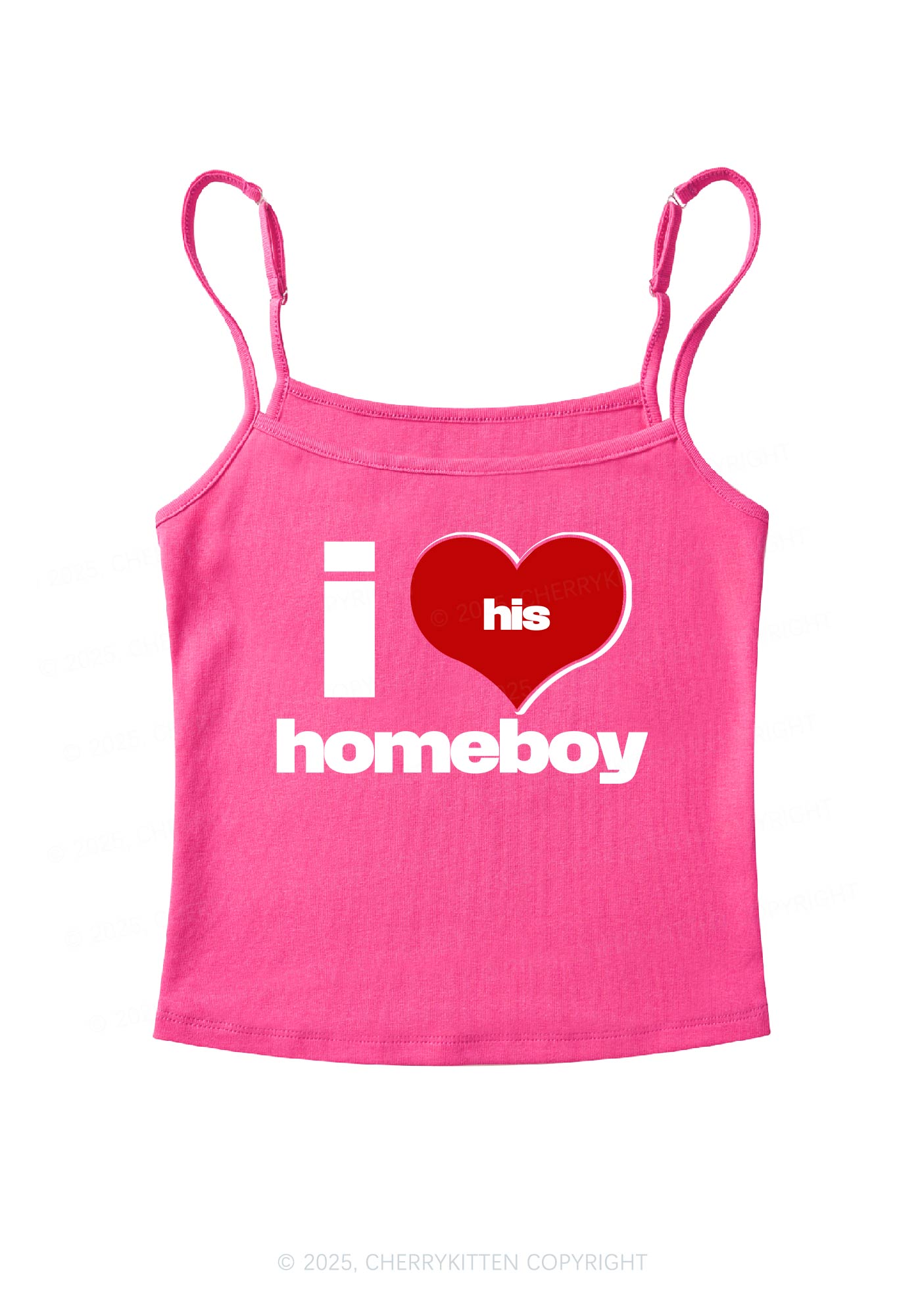 I Love His Homeboy Y2K Spaghetti Strap Cami Cherrykitten