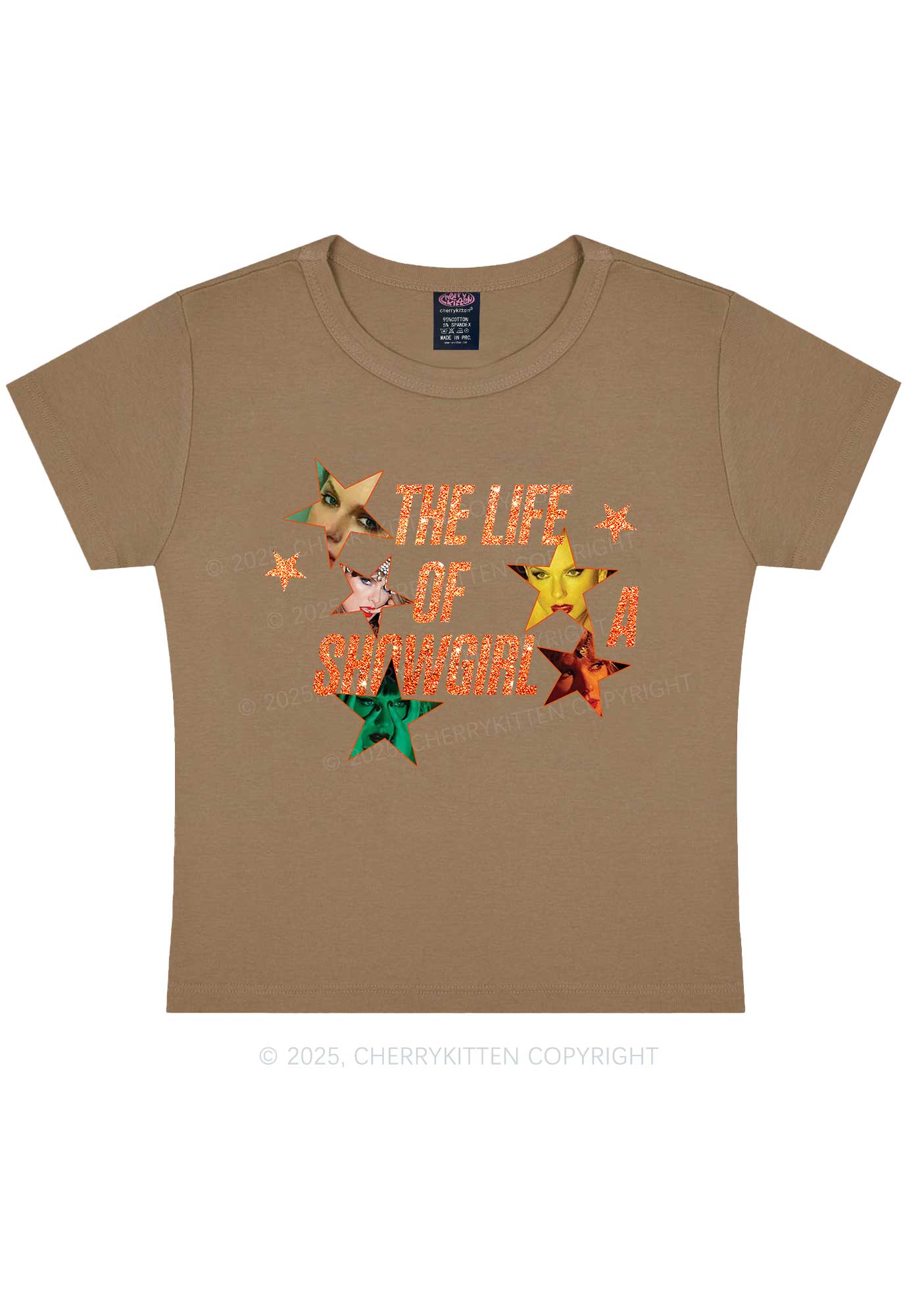 Star TS Photo Y2K Baby Tee Cherrykitten