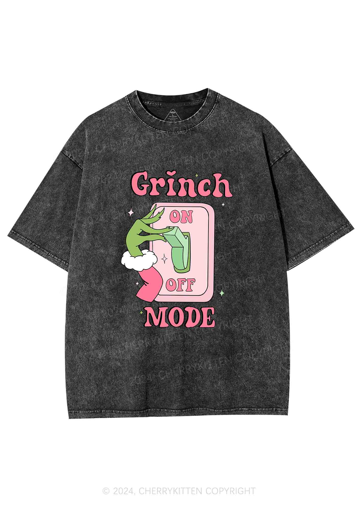Christmas On Off Mode Y2K Washed Tee Cherrykitten