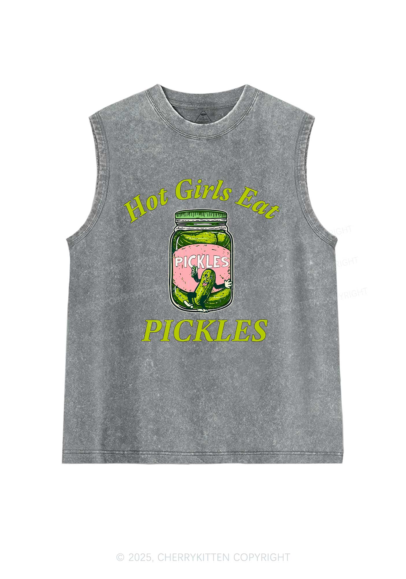 Hot Girls Eat Pickles Y2K Washed Muscle Tank Cherrykitten