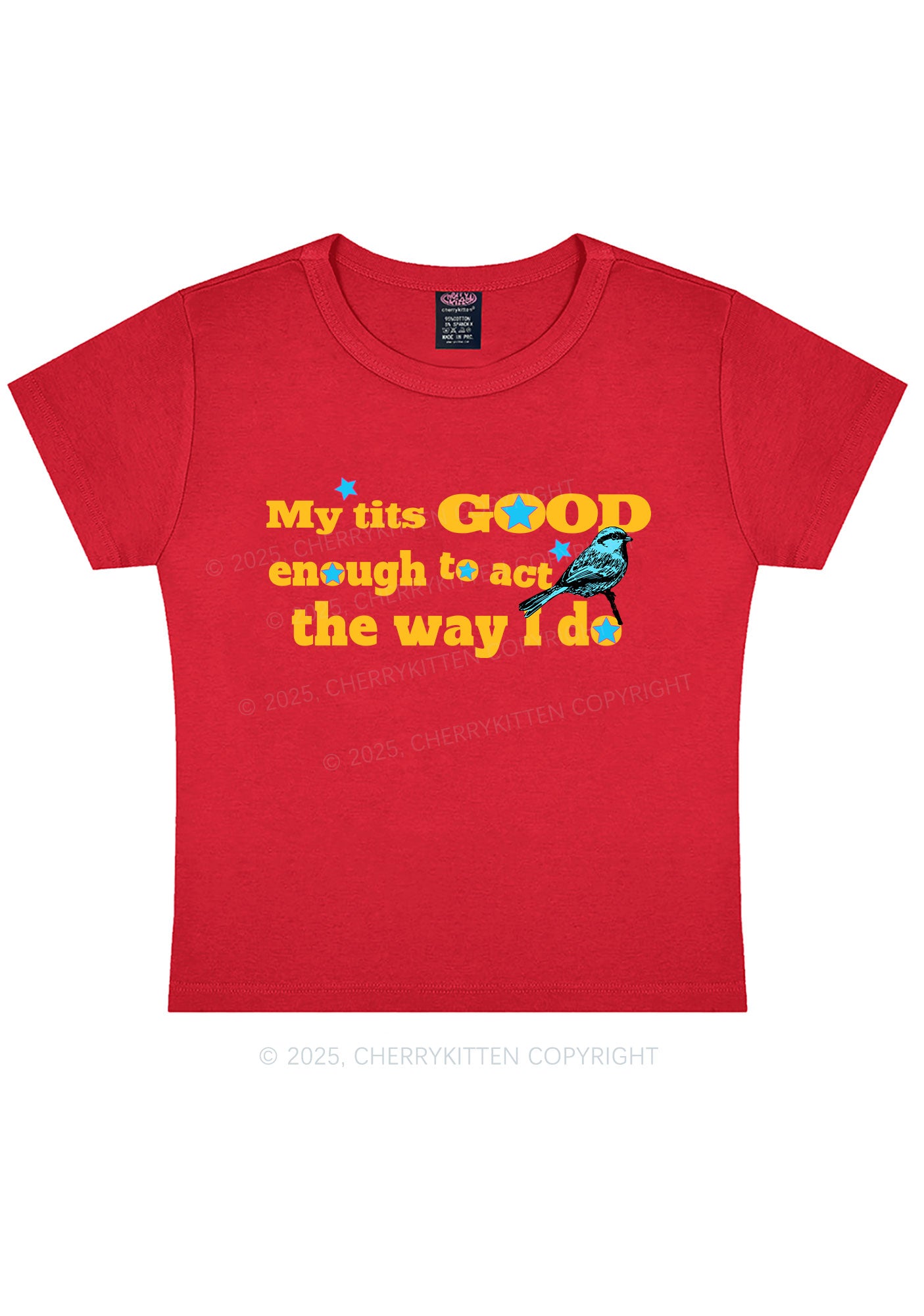 Good To Act Way Y2K Baby Tee Cherrykitten