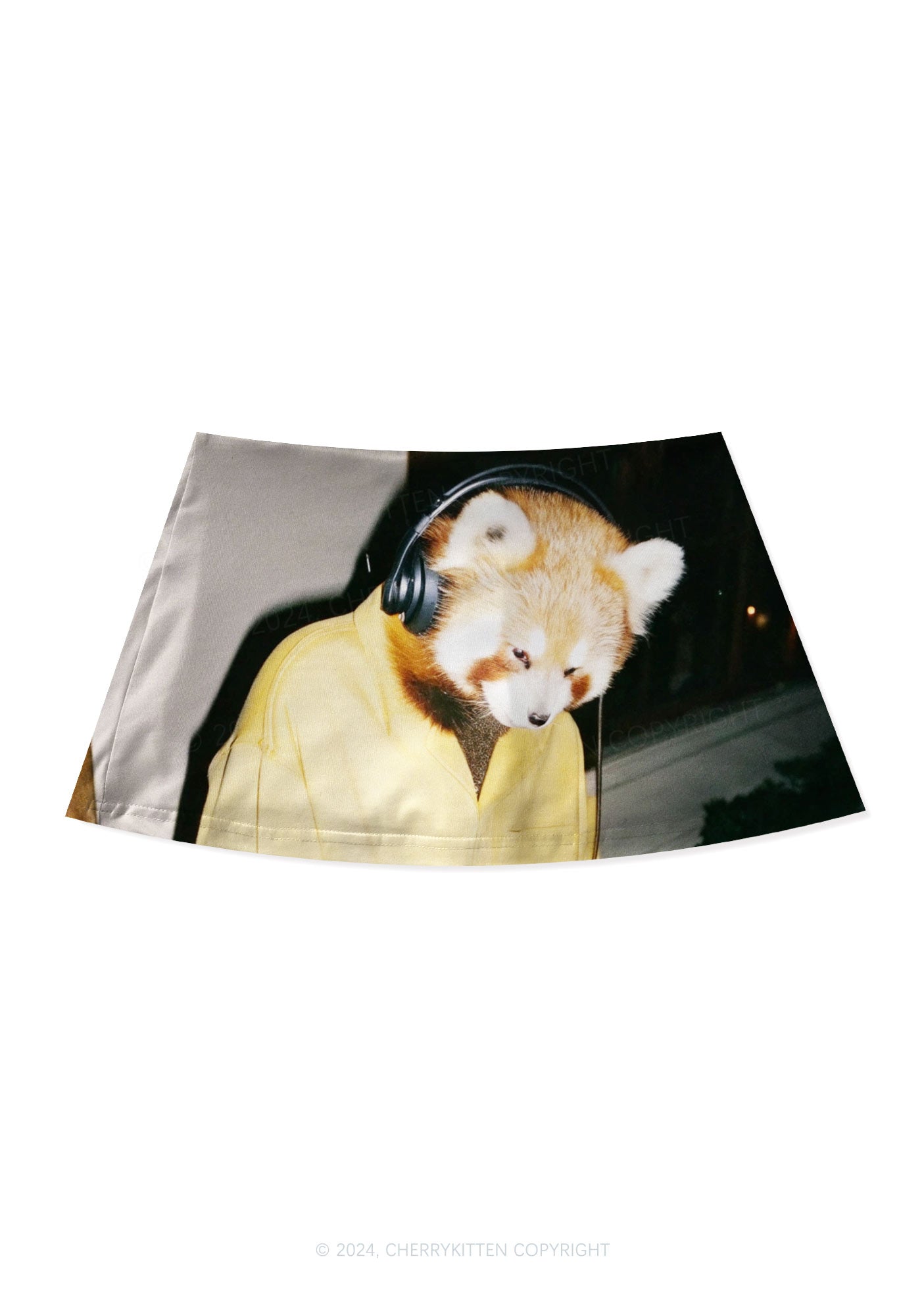 Red Panda Y2K Print Mini Skirt Cherrykitten