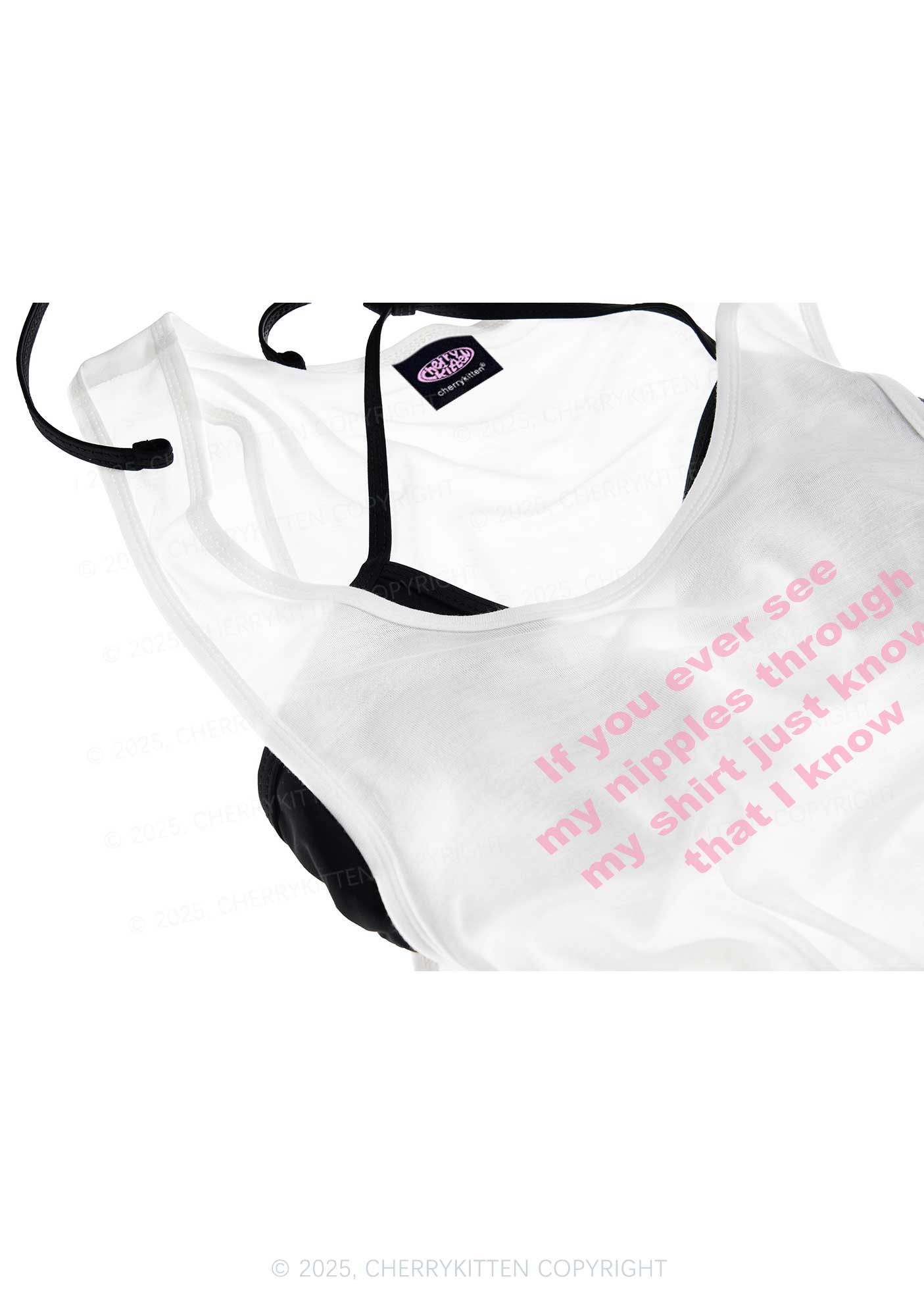 If You Ever See My Shirt Y2K Sheer Boyfriend Tank Cherrykitten