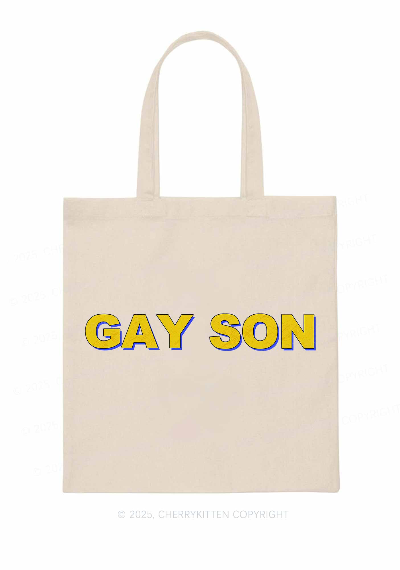 Gay Son Pride Y2K Canvas Tote Bag Cherrykitten