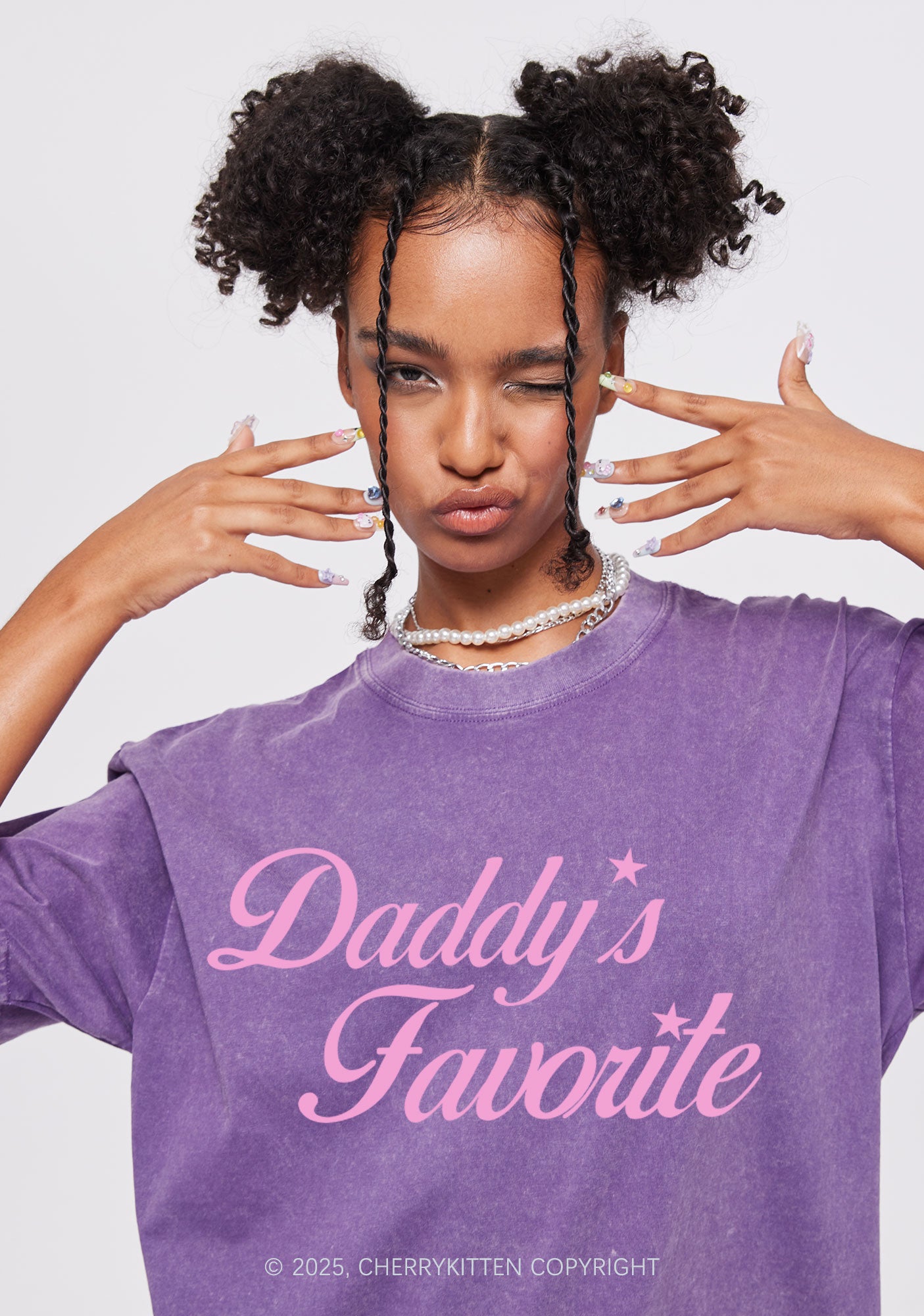 Daddys Favorite Y2K Shirts Washed Tee Cherrykitten
